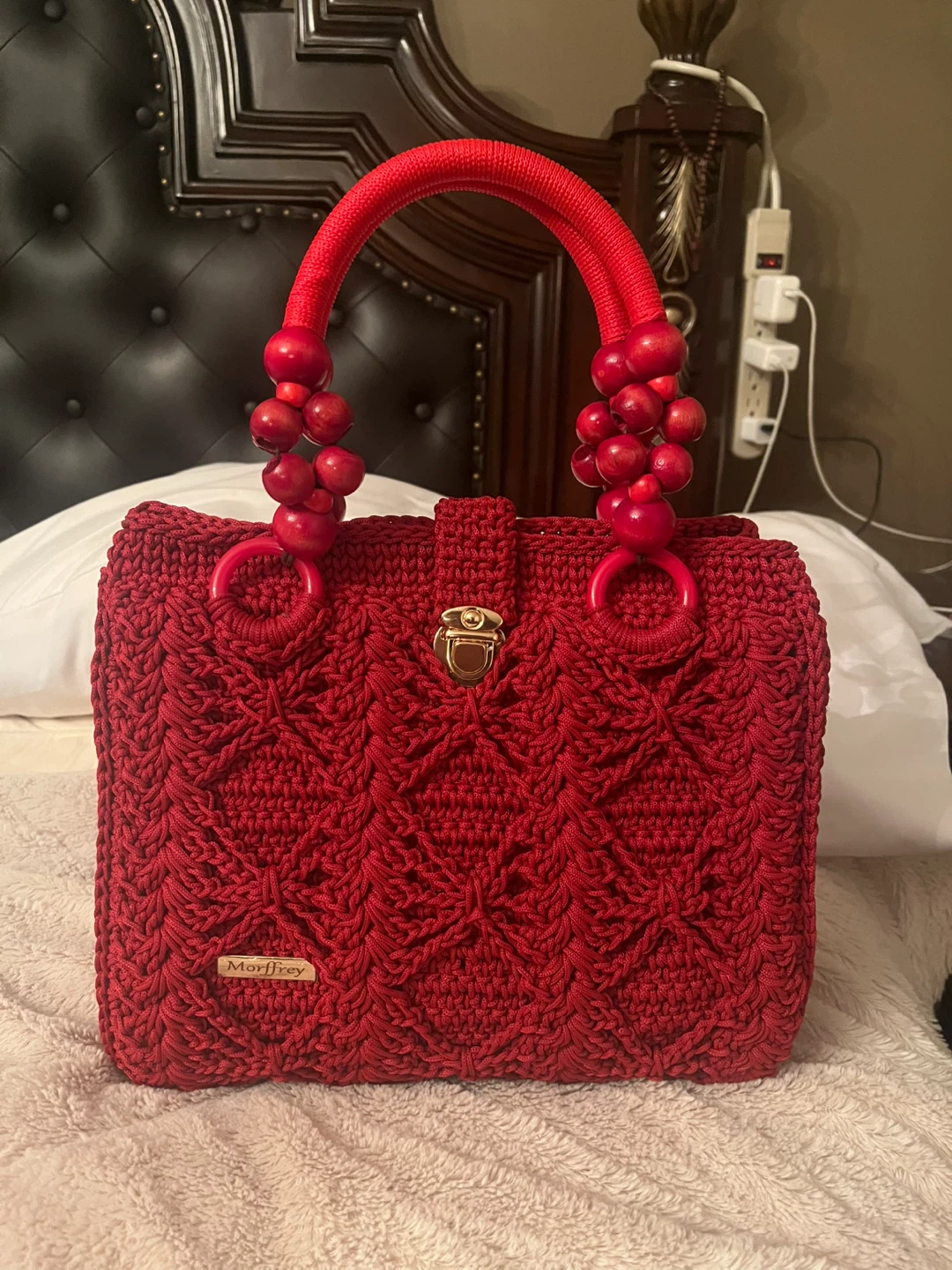 Morffrey Red Crochet Handbag