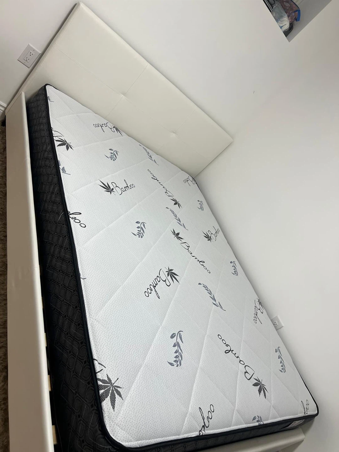 White Queen Size Bed frame with Mattress - photo 2