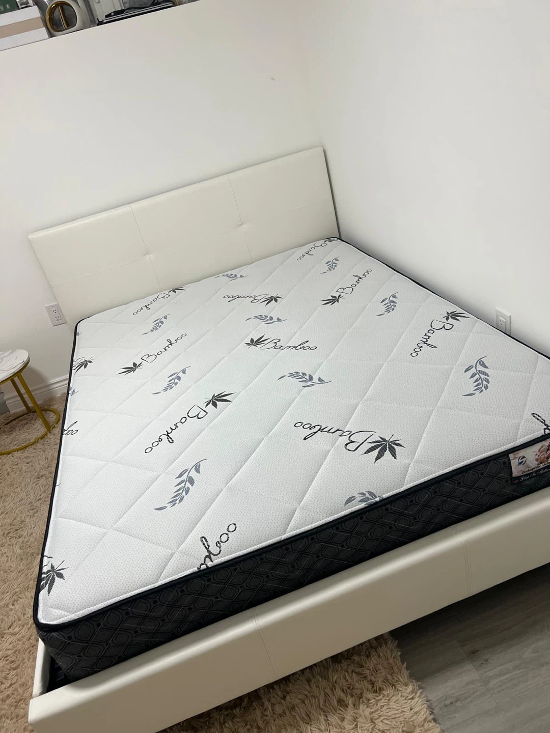 White Queen Size Bed frame with Mattress - photo 3