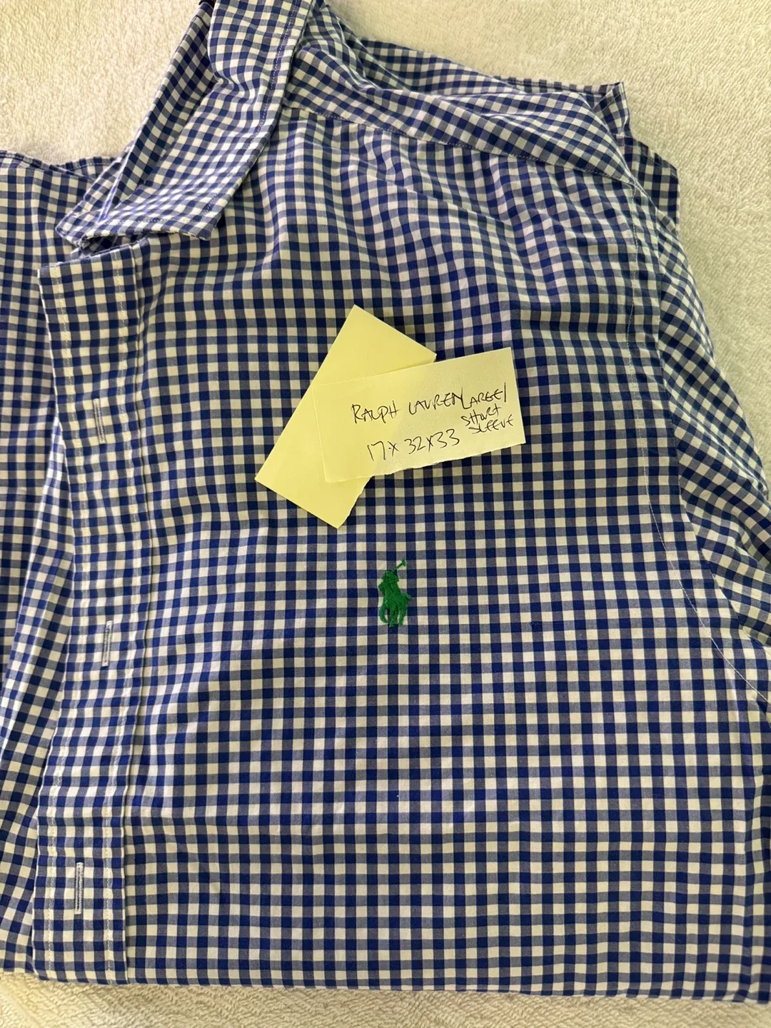 Ralph Lauren Blue Gingham Shirt - Large thumbnail