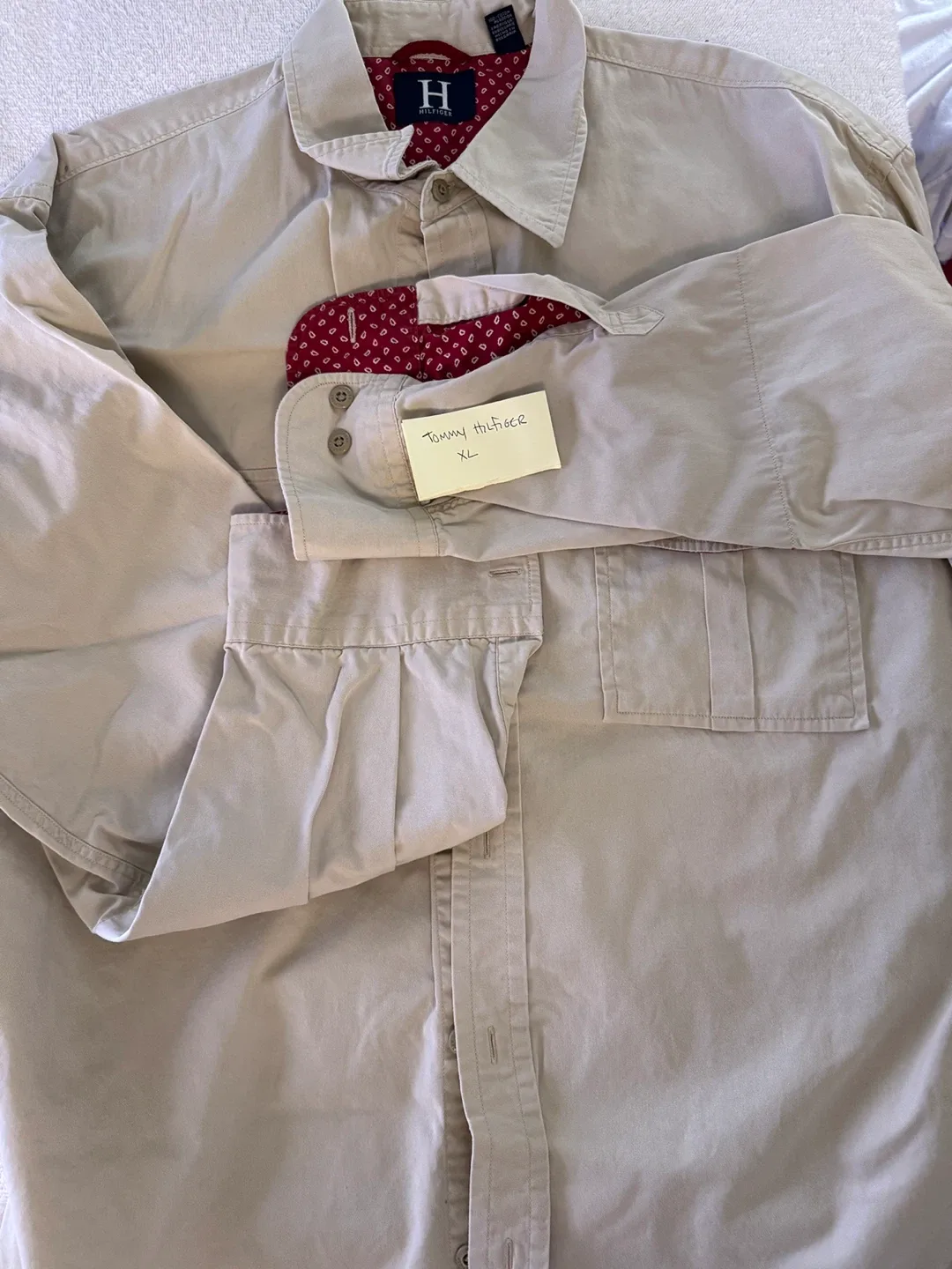 Tommy Hilfiger XL Beige Button-Down Shirt image indicator(2)