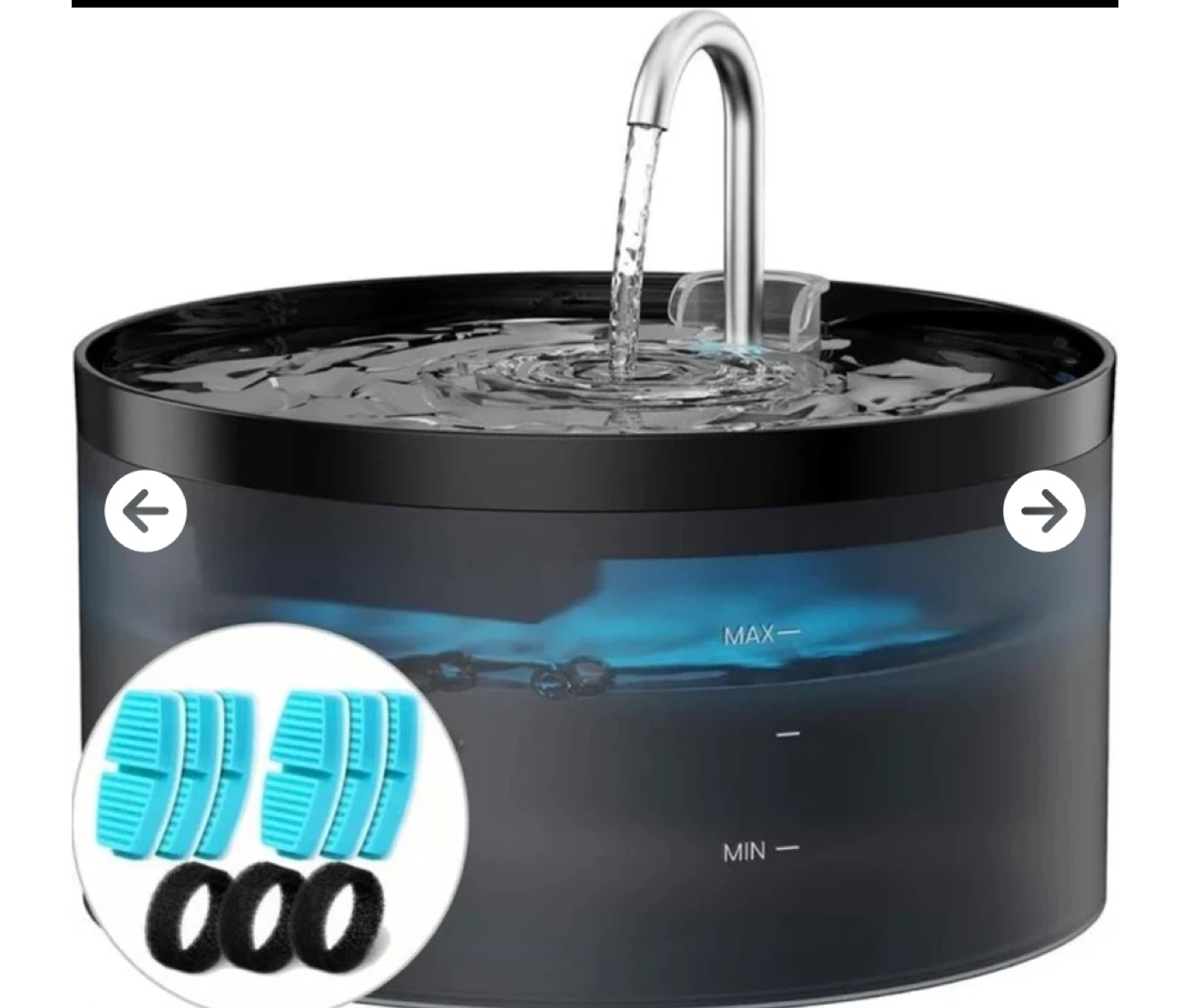 Pet Water Fountain - Low Noise, 3.2L Capacity