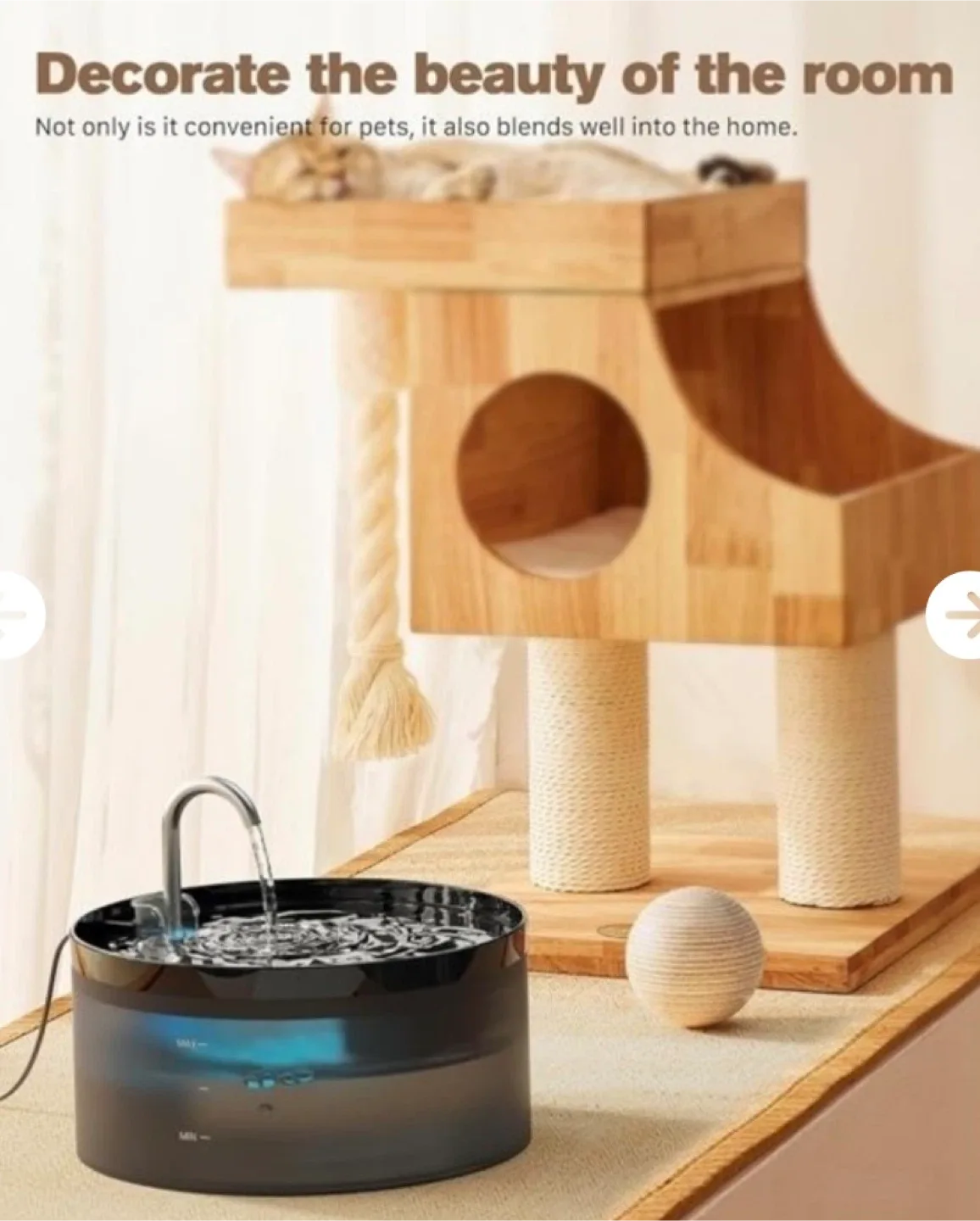 Pet Water Fountain - Low Noise, 3.2L Capacity image indicator(2)