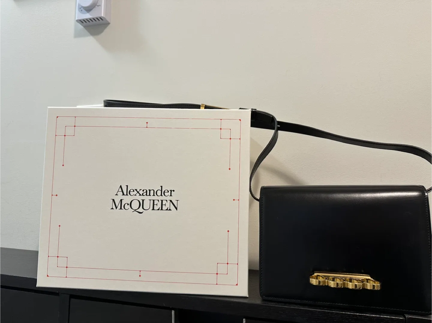 Alexander McQueen Black Leather Knuckle Duster Bag image indicator(2)