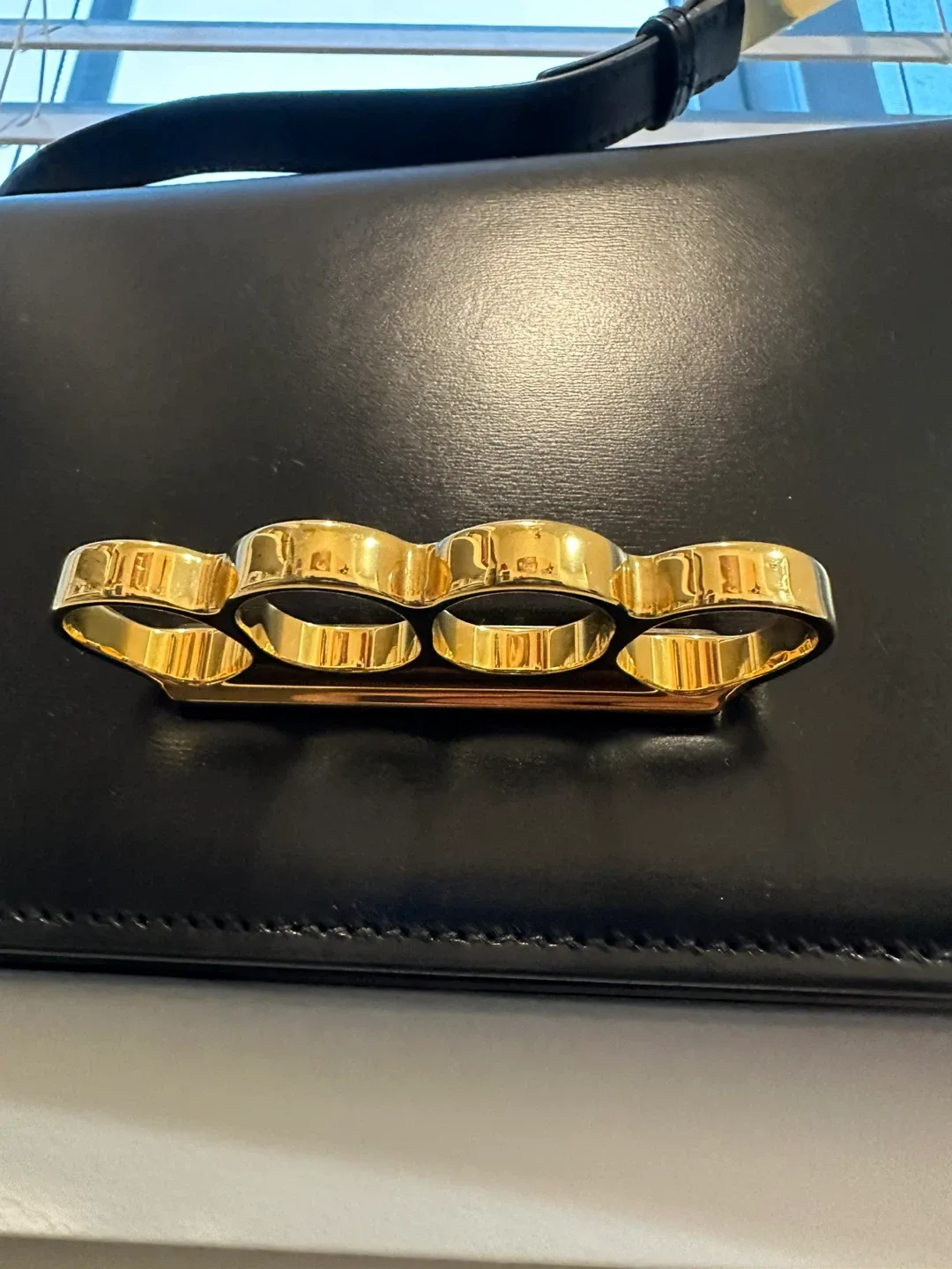 Alexander McQueen Black Leather Knuckle Duster Bag image indicator(5)