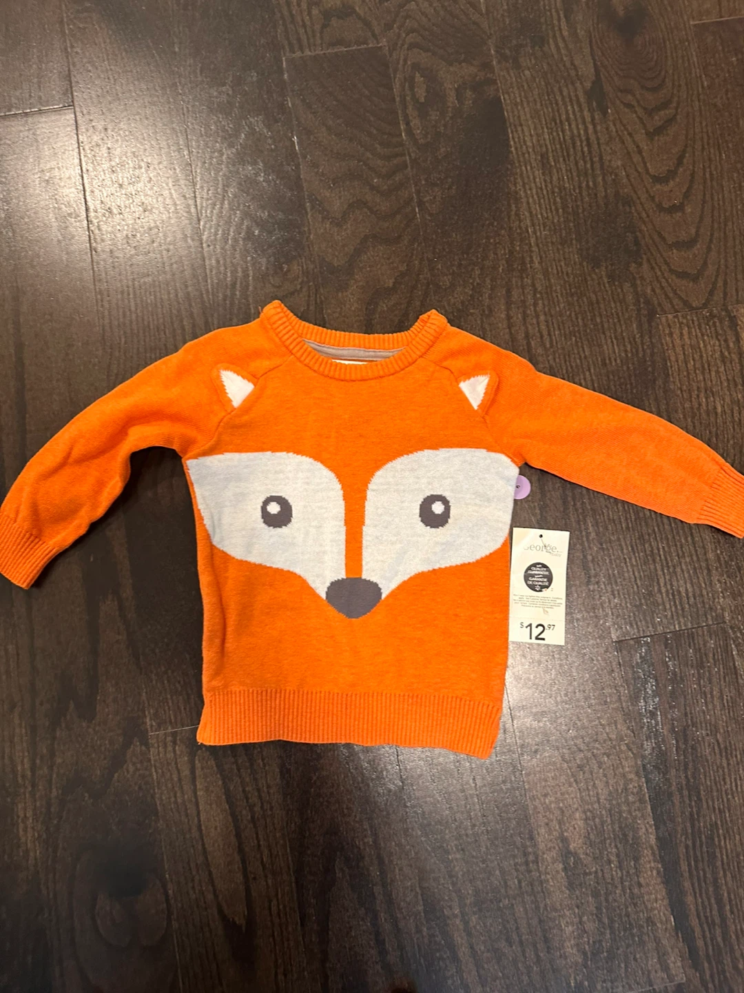 Brand new George Baby Fox Sweater Size 6-12M
