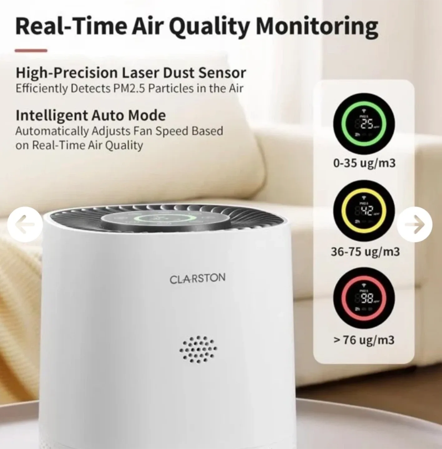 Clarston Air Purifier KJ100F - Like New image indicator(2)