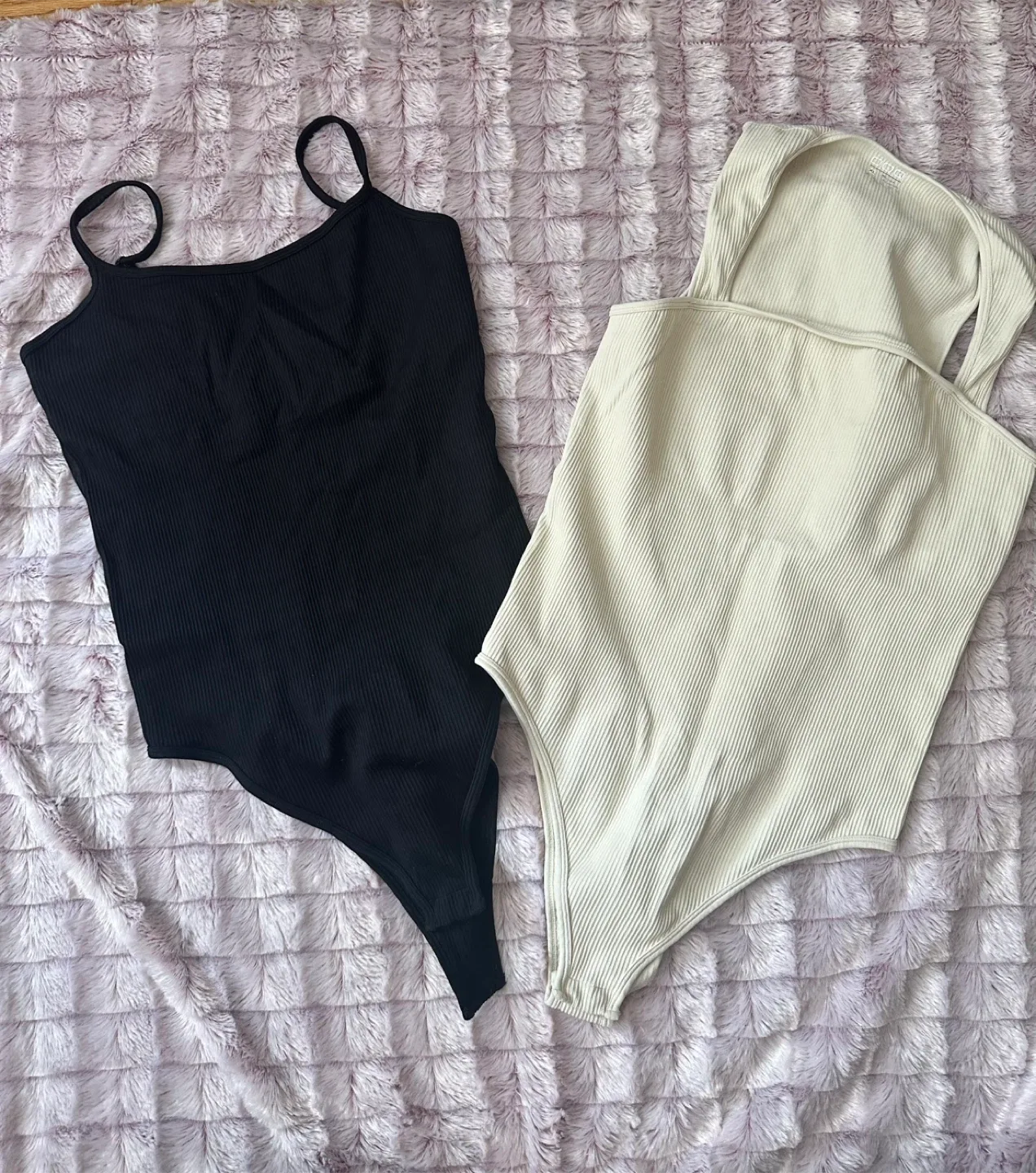 2 OQQ Bodysuits - Black & Cream - L&XL thumbnail