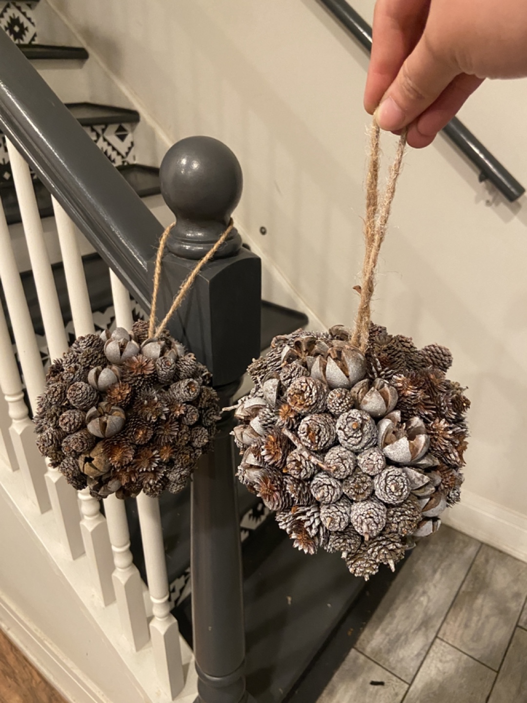 6” Pine Cone Ball Ornaments - Set of 2 - photo 2