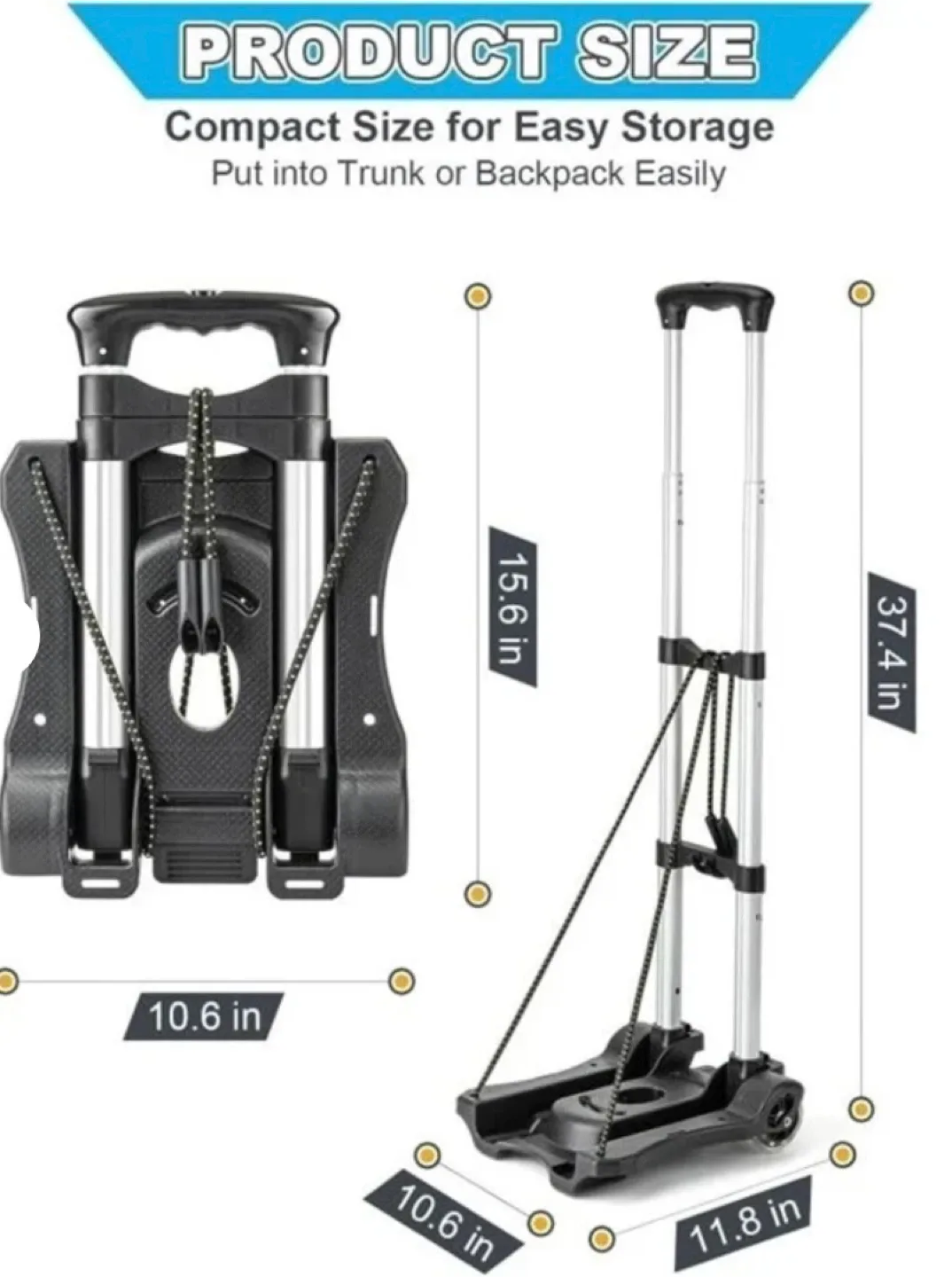 Folding Luggage Cart - Compact & Easy to Store image indicator(2)