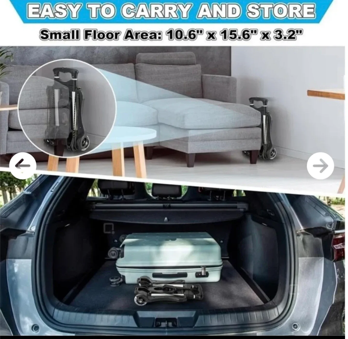 Folding Luggage Cart - Compact & Easy to Store image indicator(3)