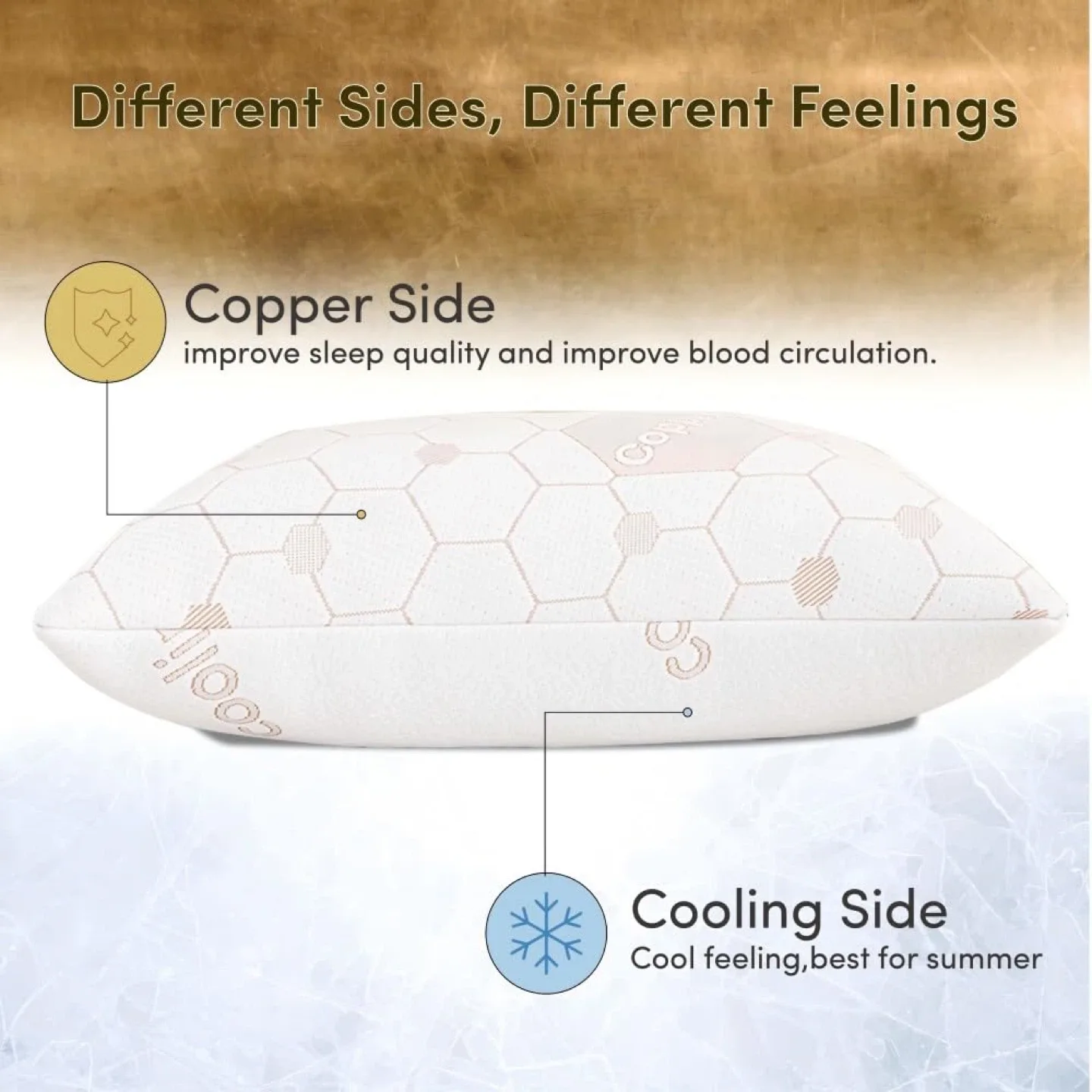 Cooling Bed Pillow with Dual-Sided Cover image indicator(3)