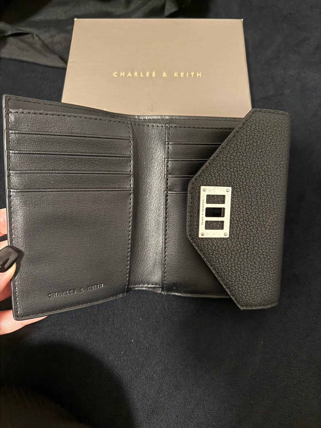 Charles & Keith Black Wallet with Box - photo 2