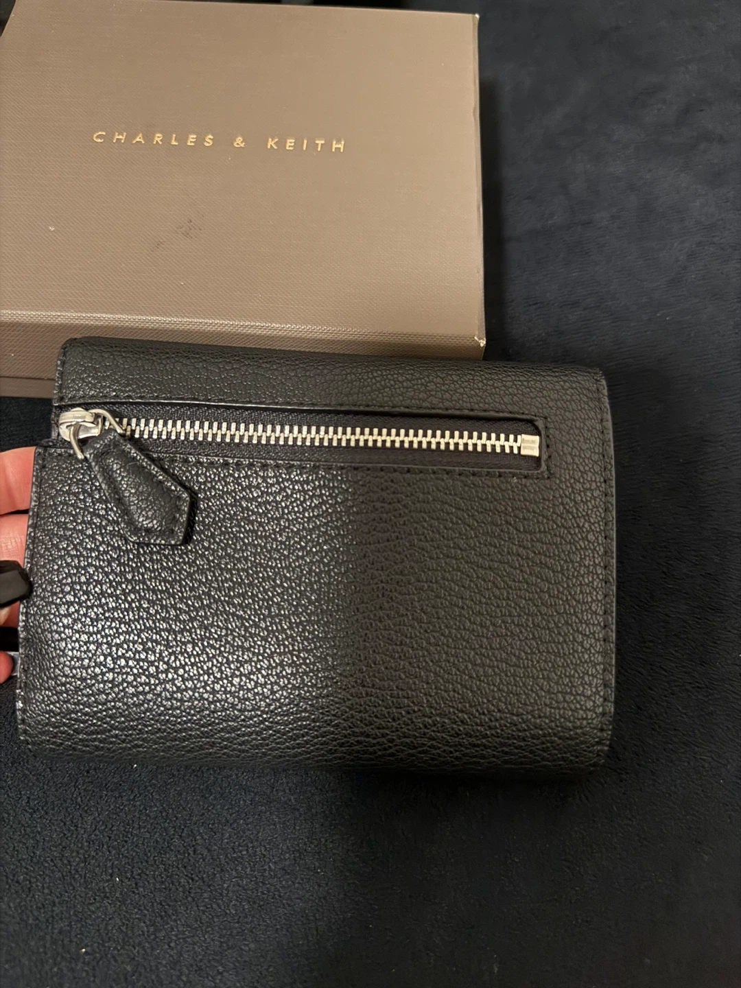 Charles & Keith Black Wallet with Box - photo 3