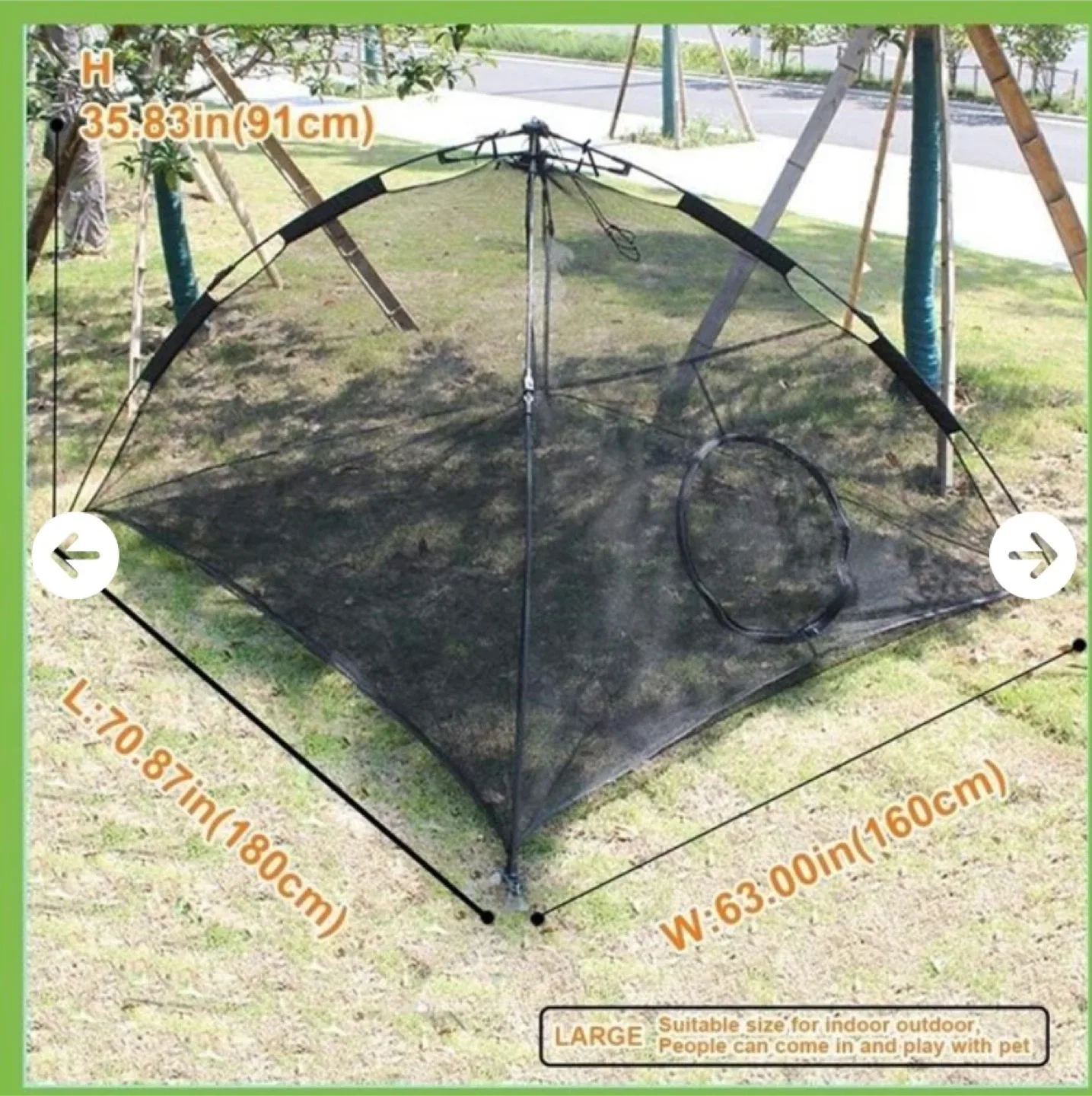 Large Outdoor Pet Tent - Black image indicator(3)