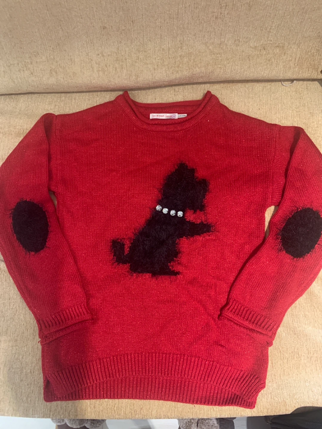 Deux par Deux Red Dog Sweater Size 10