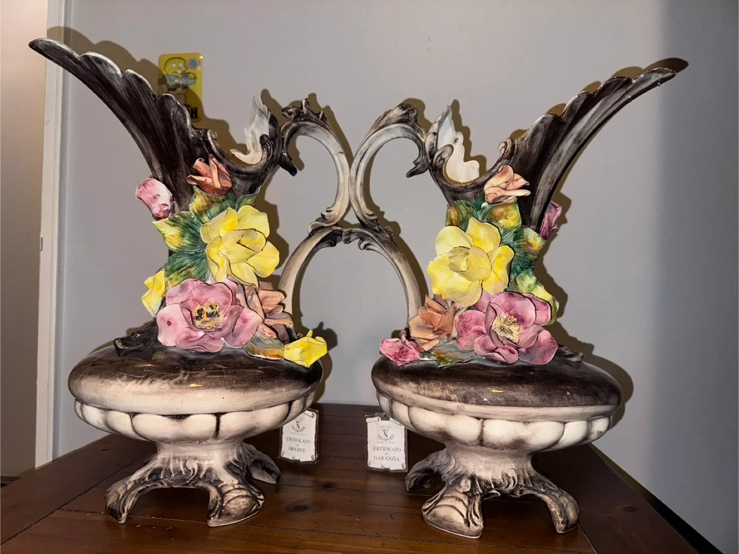 Vintage Capodimonte Style Floral Vase image indicator(2)