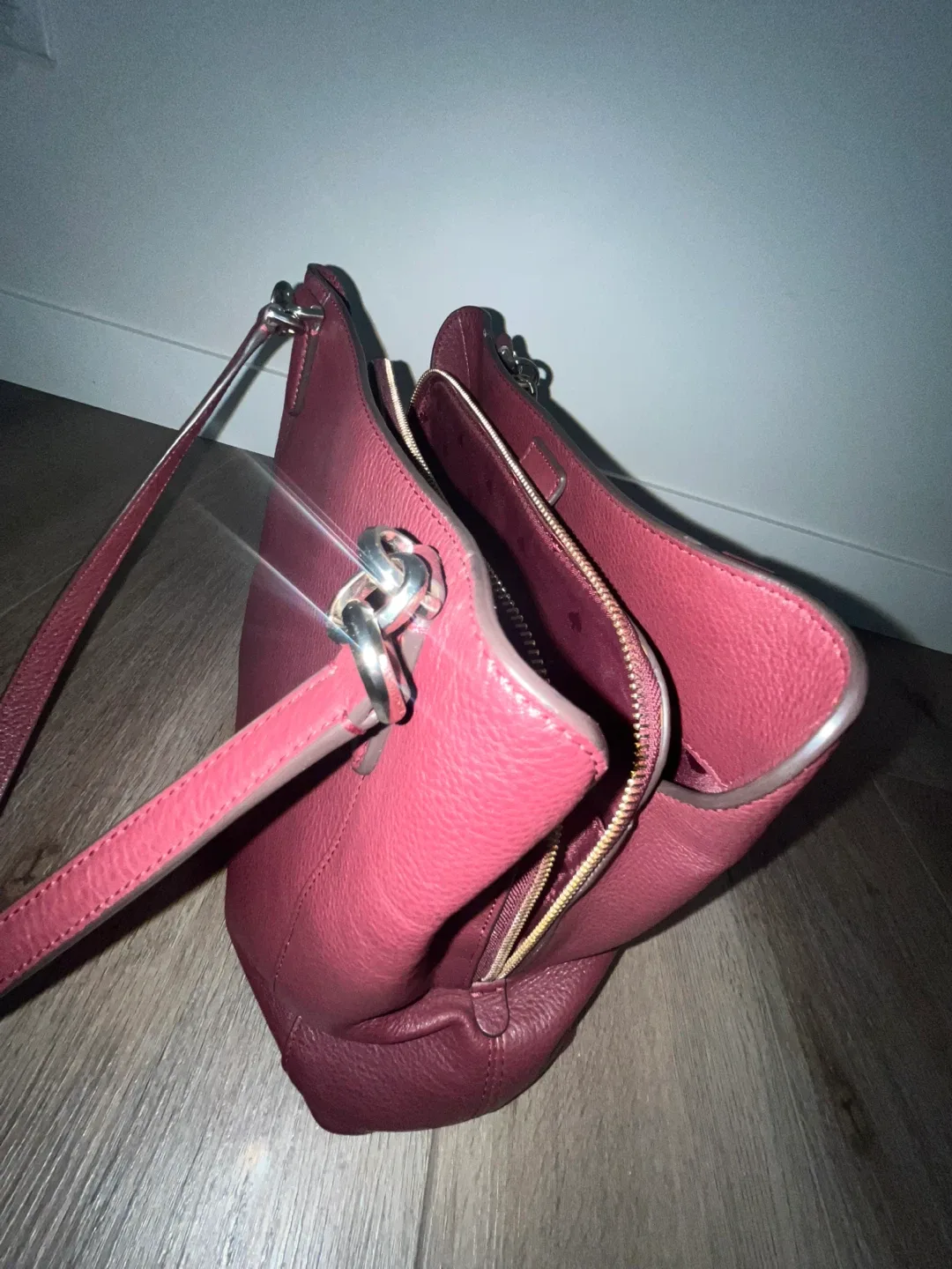 Kate Spade Burgundy Leather Tote Bag image indicator(5)