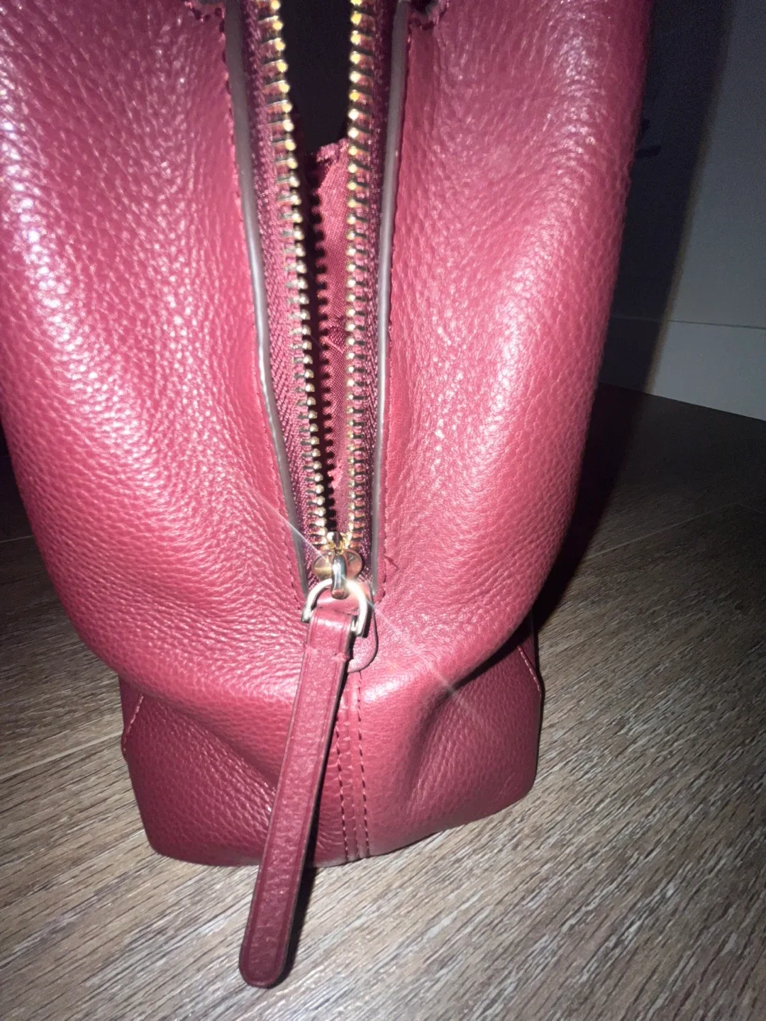 Kate Spade Burgundy Leather Tote Bag image indicator(7)
