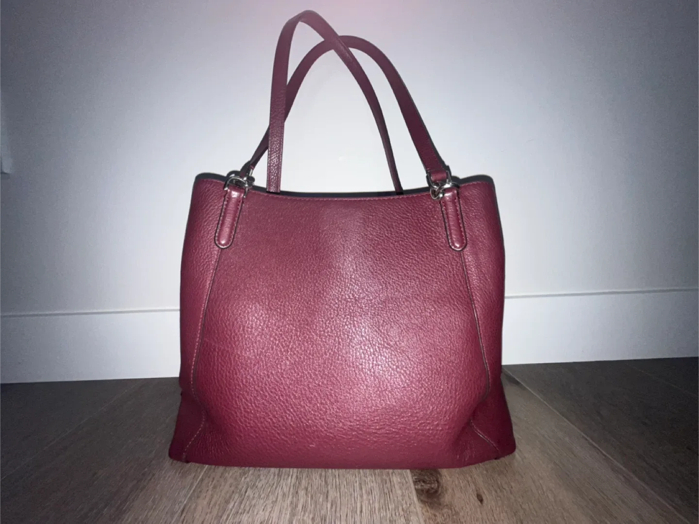 Kate Spade Burgundy Leather Tote Bag image indicator(3)