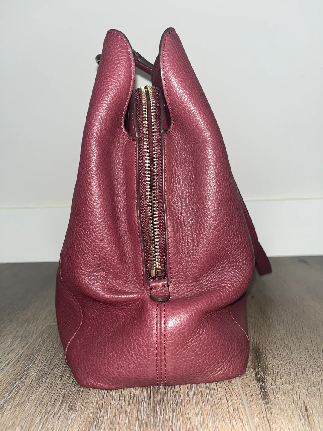 Kate Spade Burgundy Leather Tote Bag image indicator(2)