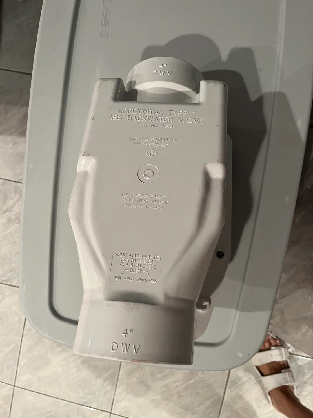 Mainline Backflow Horizontal Type 1 ABS Backwater Valve image indicator(3)