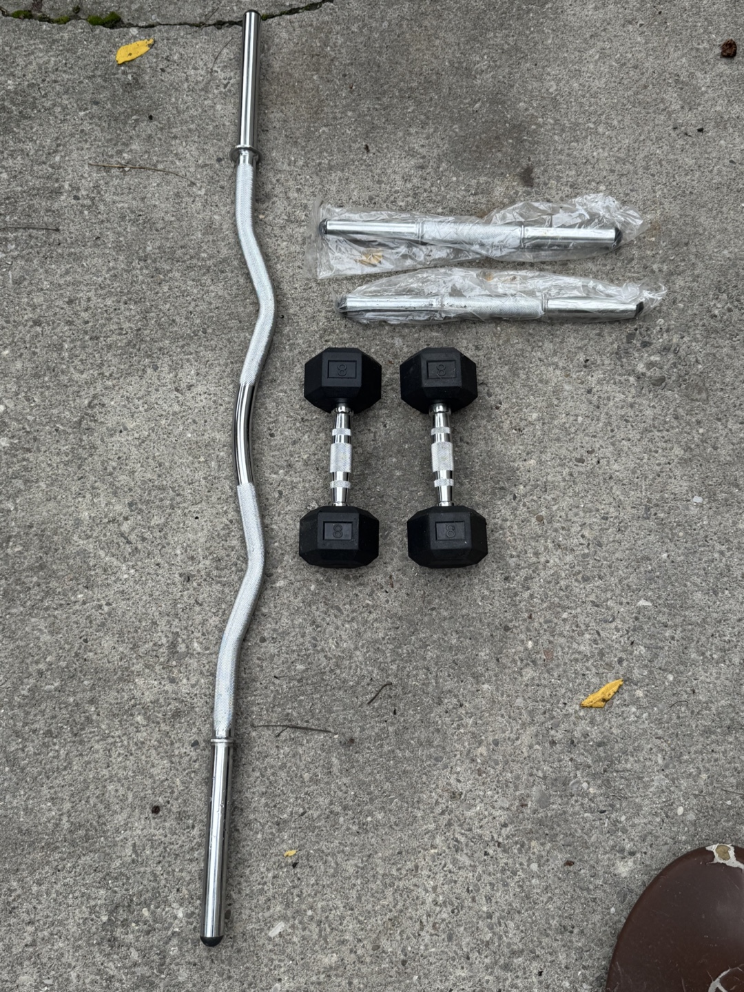 Weight Set with Curl Bar and Dumbbells
