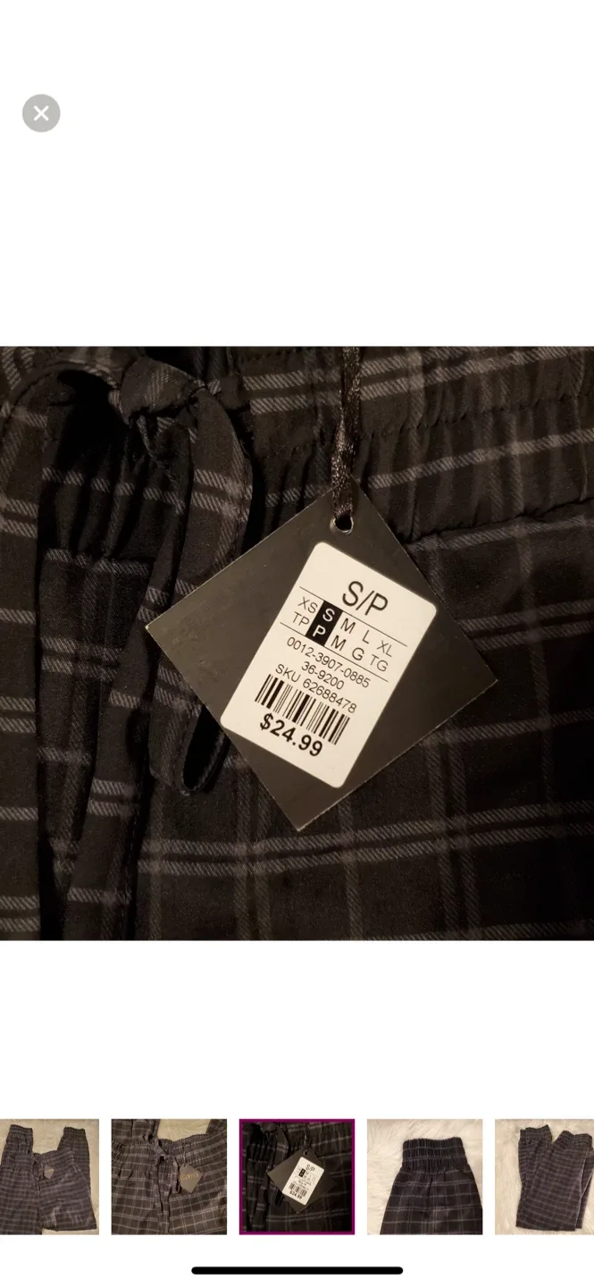 BNWT Revamped Plaid Joggers - Size S image indicator(2)