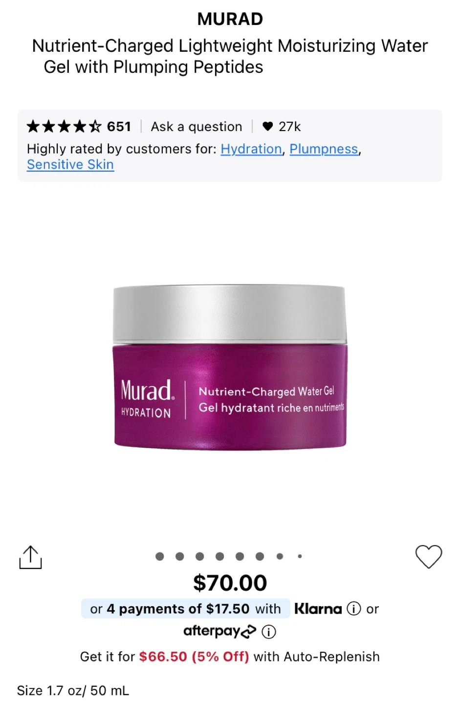 Murad Nutrient-Charged Water Gel Moisturizer 50mL - photo 2