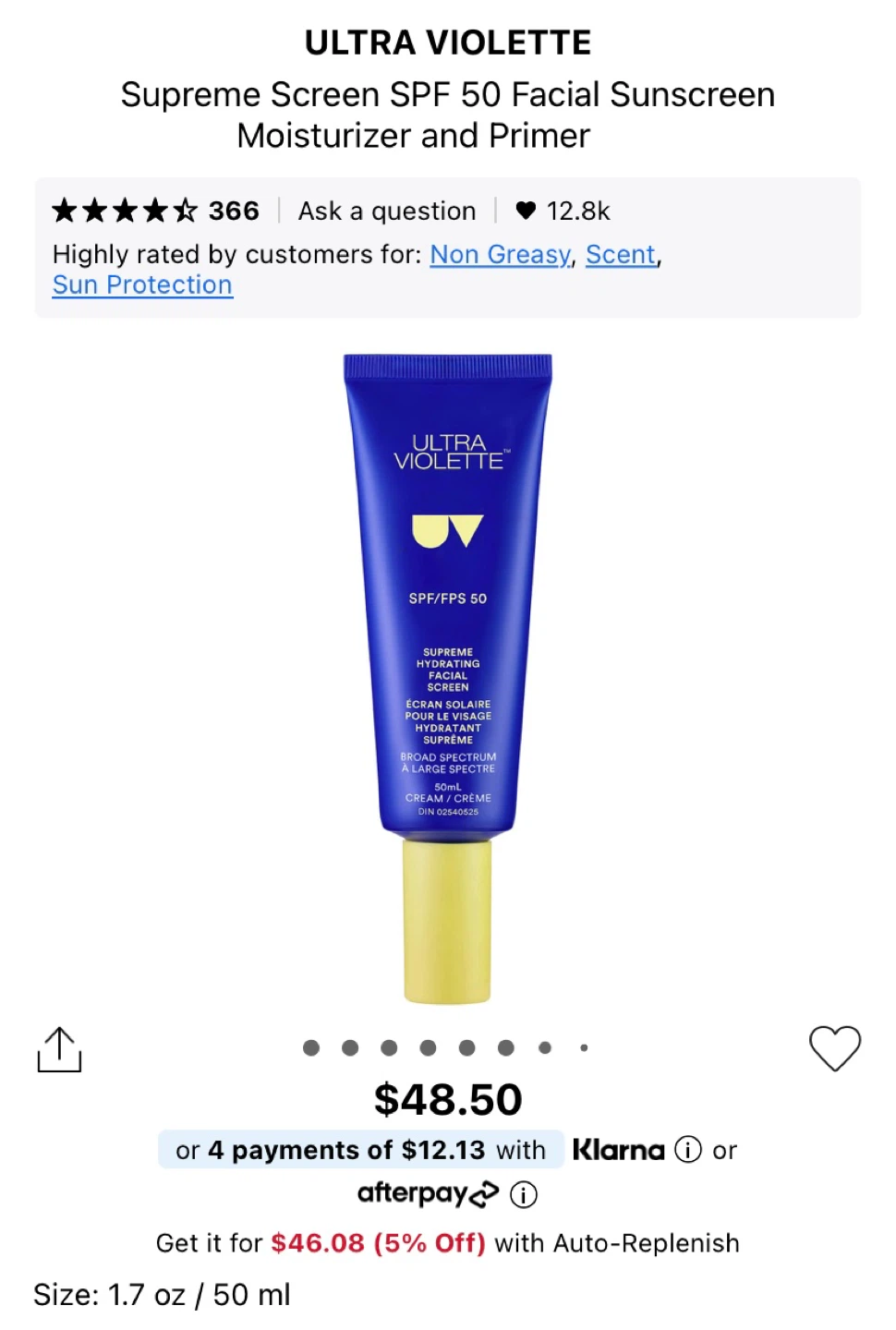 Ultra Violette Supreme Screen SPF 50 Sunscreen