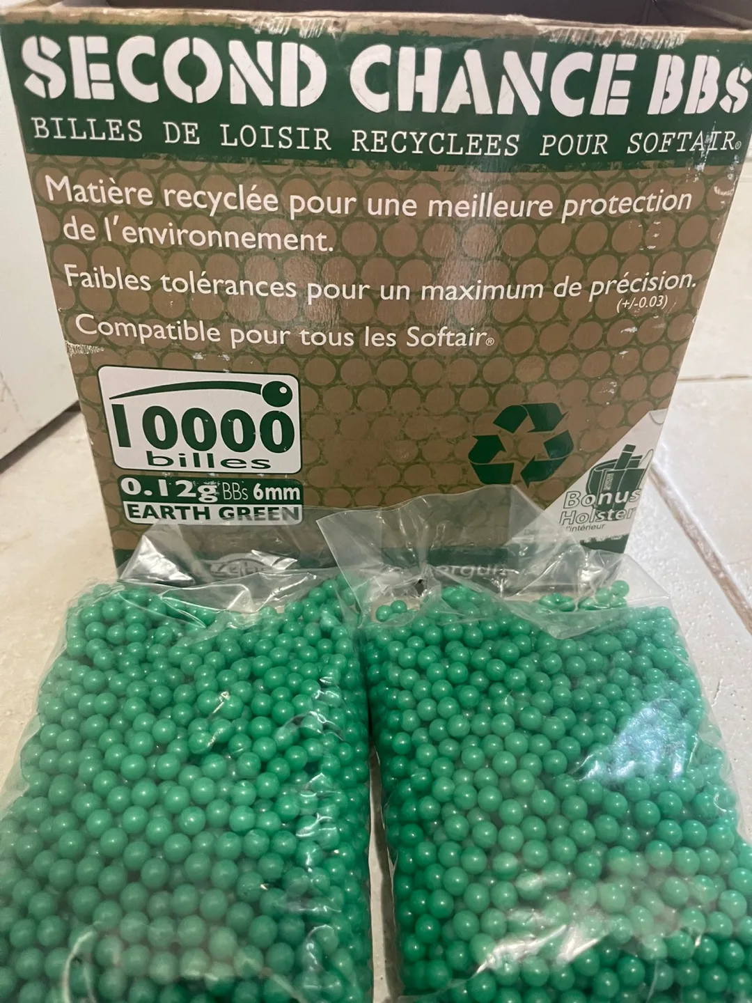 Second Chance BBs - 10000 Earth Green Airsoft Pellets
