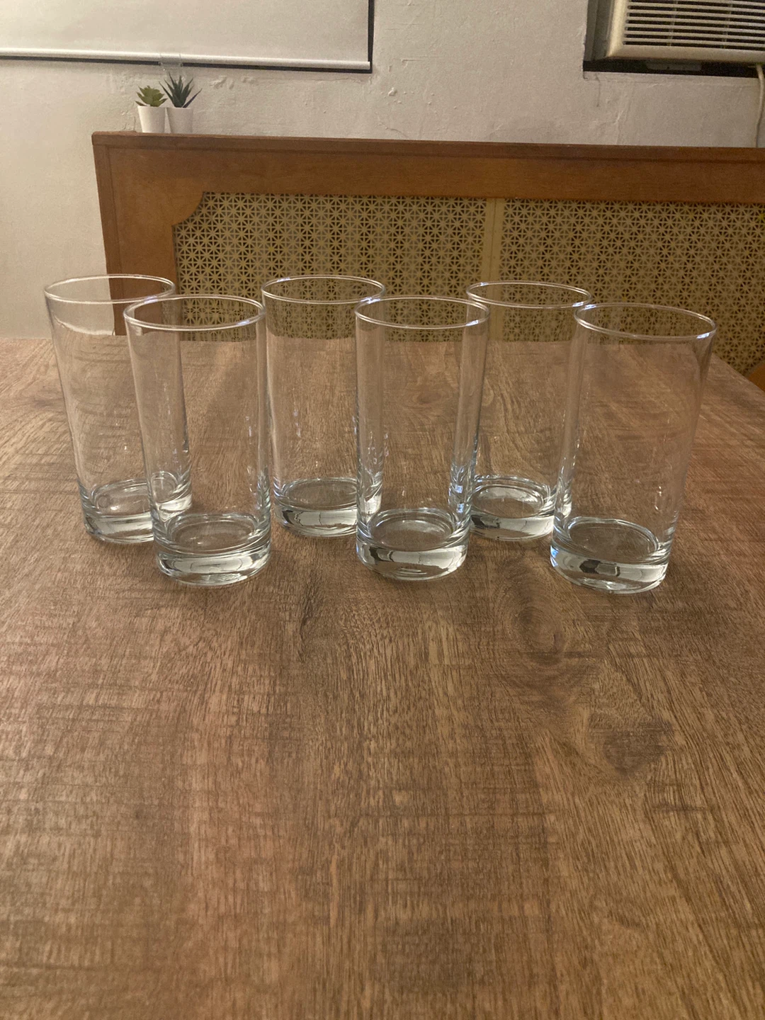 Set of 6 Clear Drinking Glasses