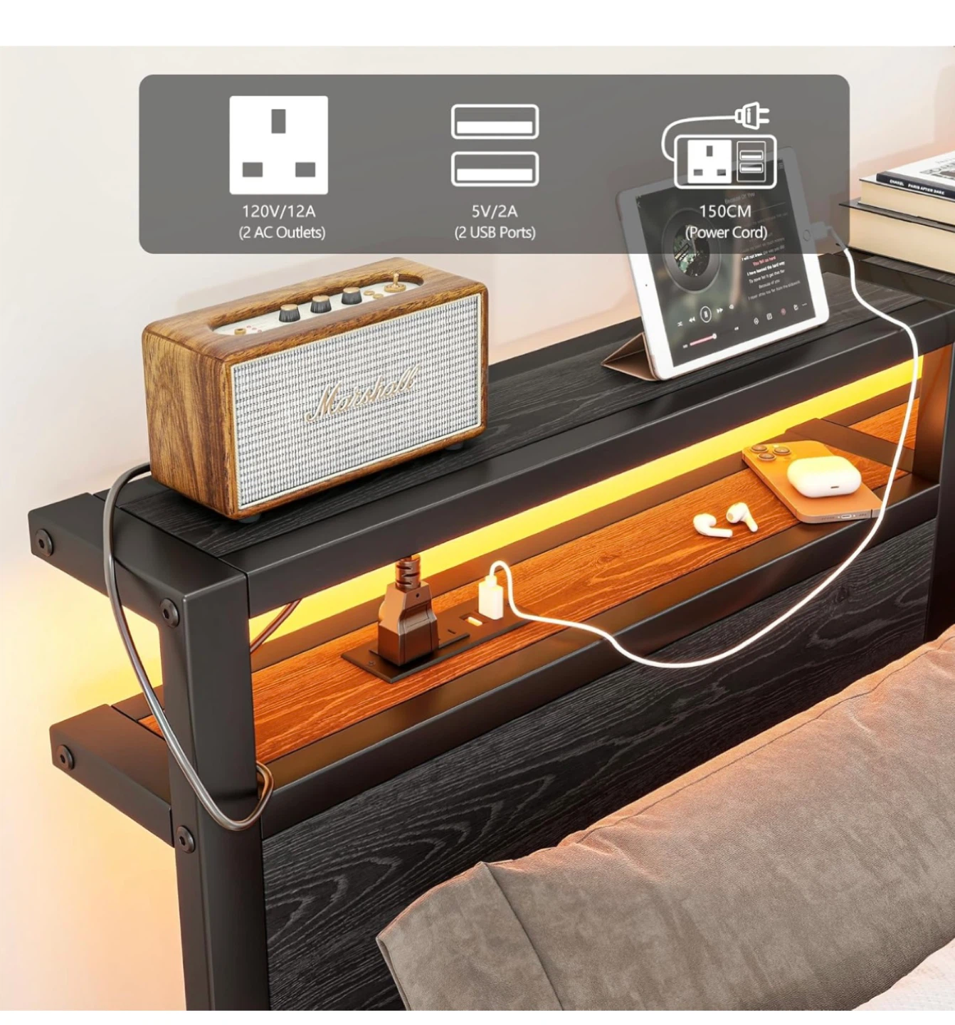 VERFARM Queen Bed Frame with LED Lights - photo 4