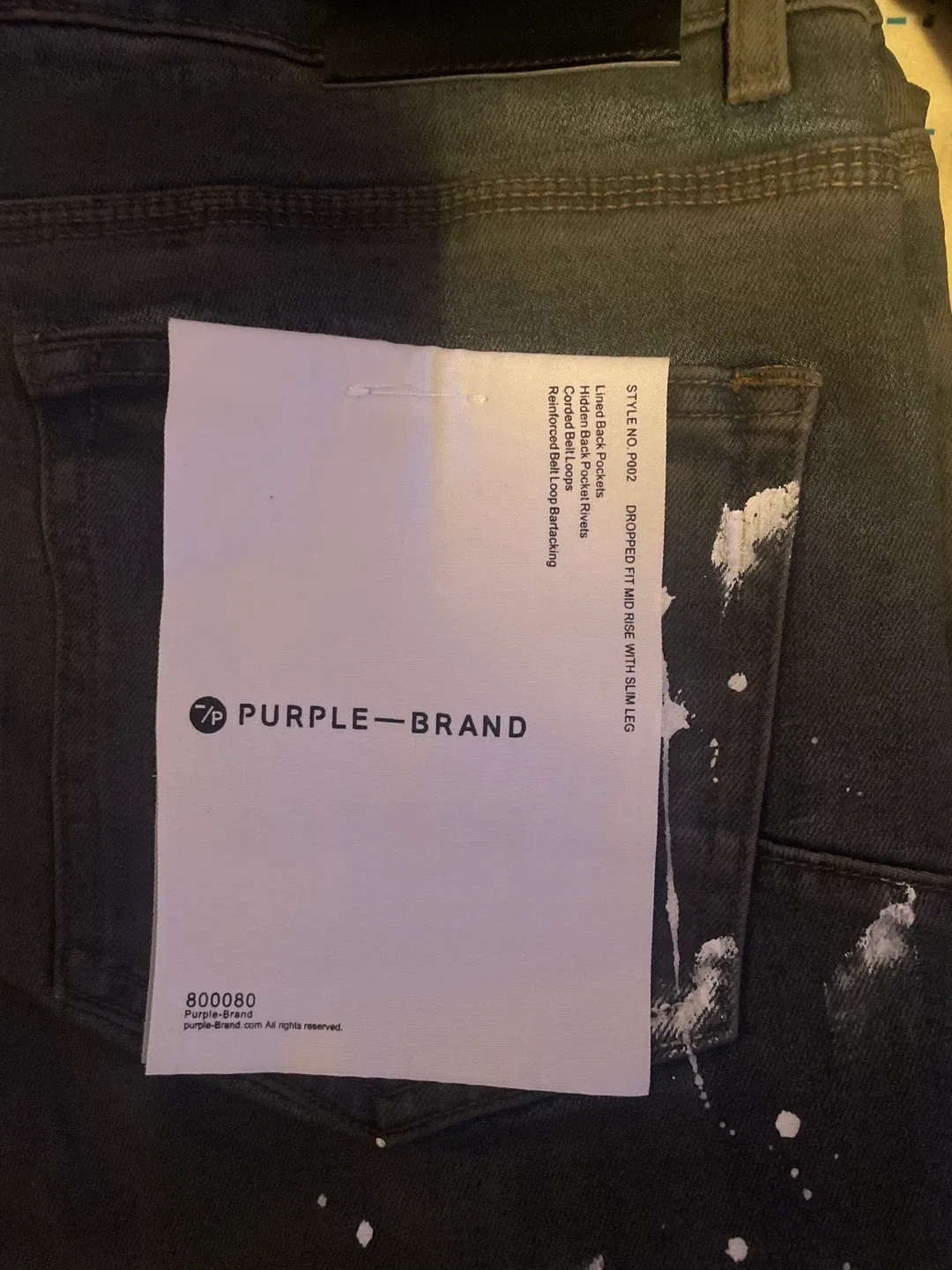 Purple Brand Dropped Fit Mid Rise Slim Leg Jeans image indicator(2)