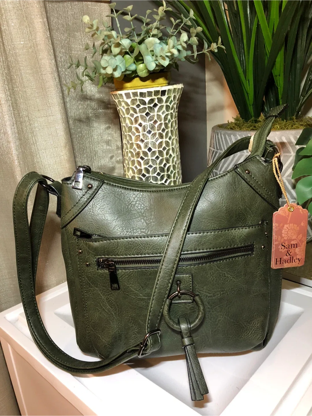 Sam & Hadley Olive Green Crossbody Bag thumbnail