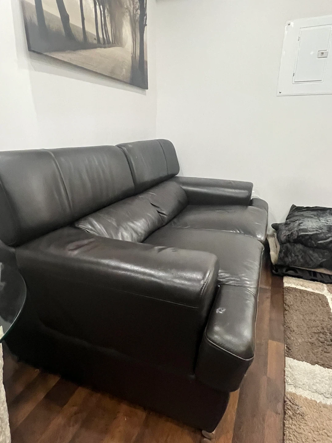 Brown Leather Sofa - photo 2