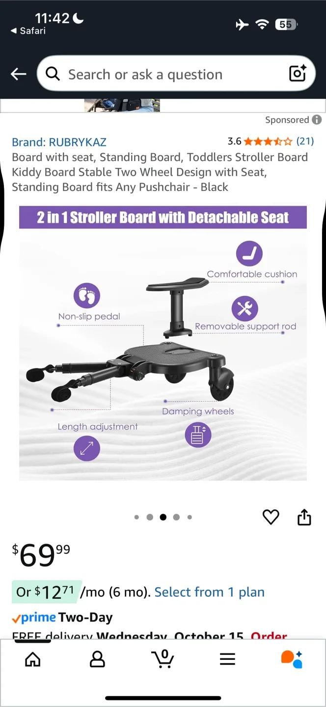 Bugaboo Wheeled Board - Black image indicator(4)