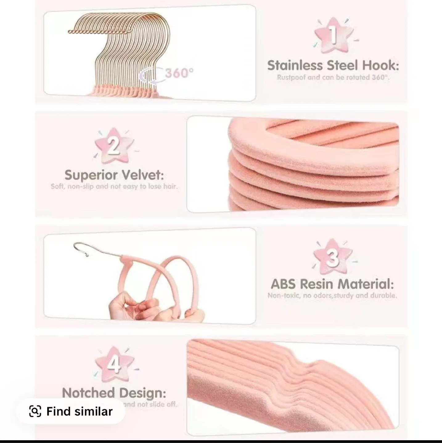 30pcs Baby Clothes Hangers - Pink image indicator(2)