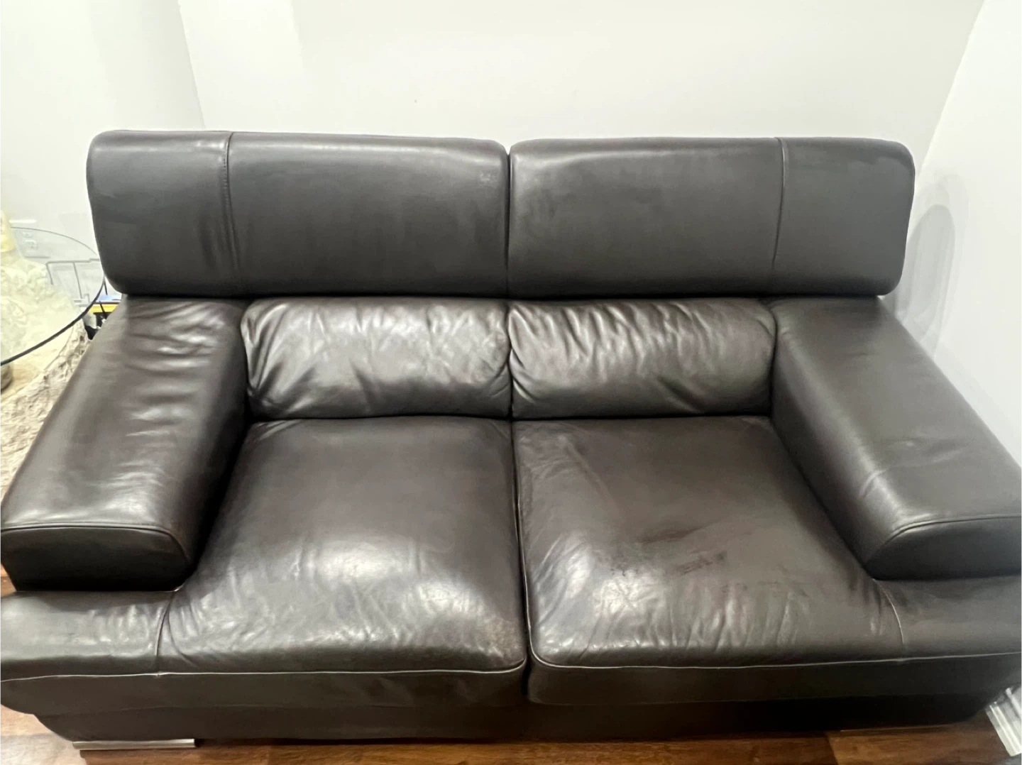 Brown Leather Sofa - photo 3