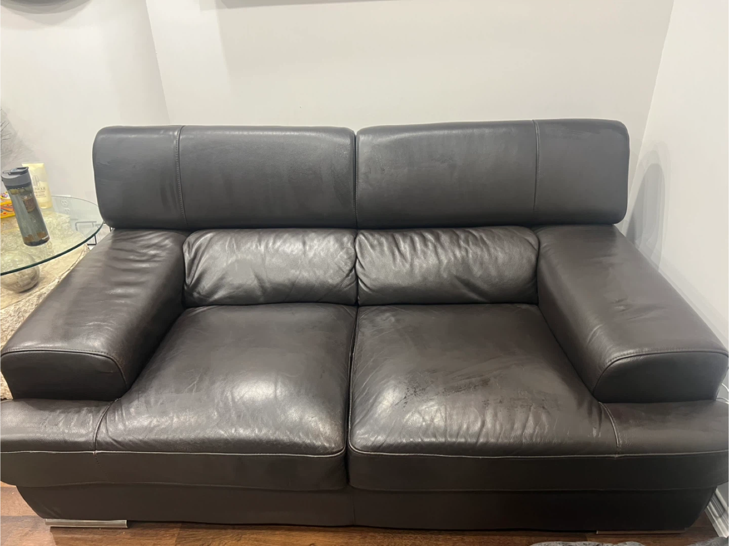 Brown Leather Sofa - photo 5