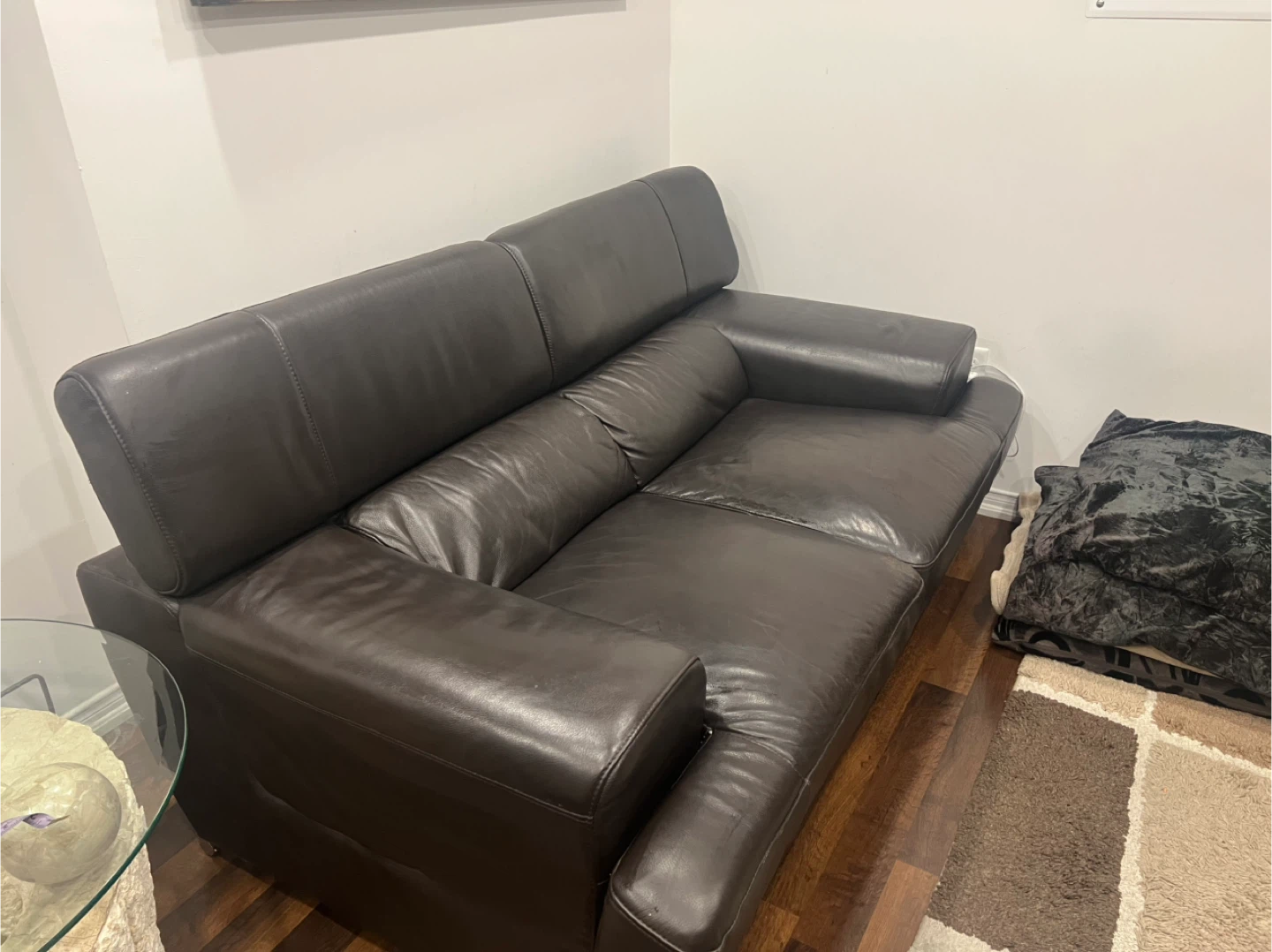 Brown Leather Sofa - photo 4