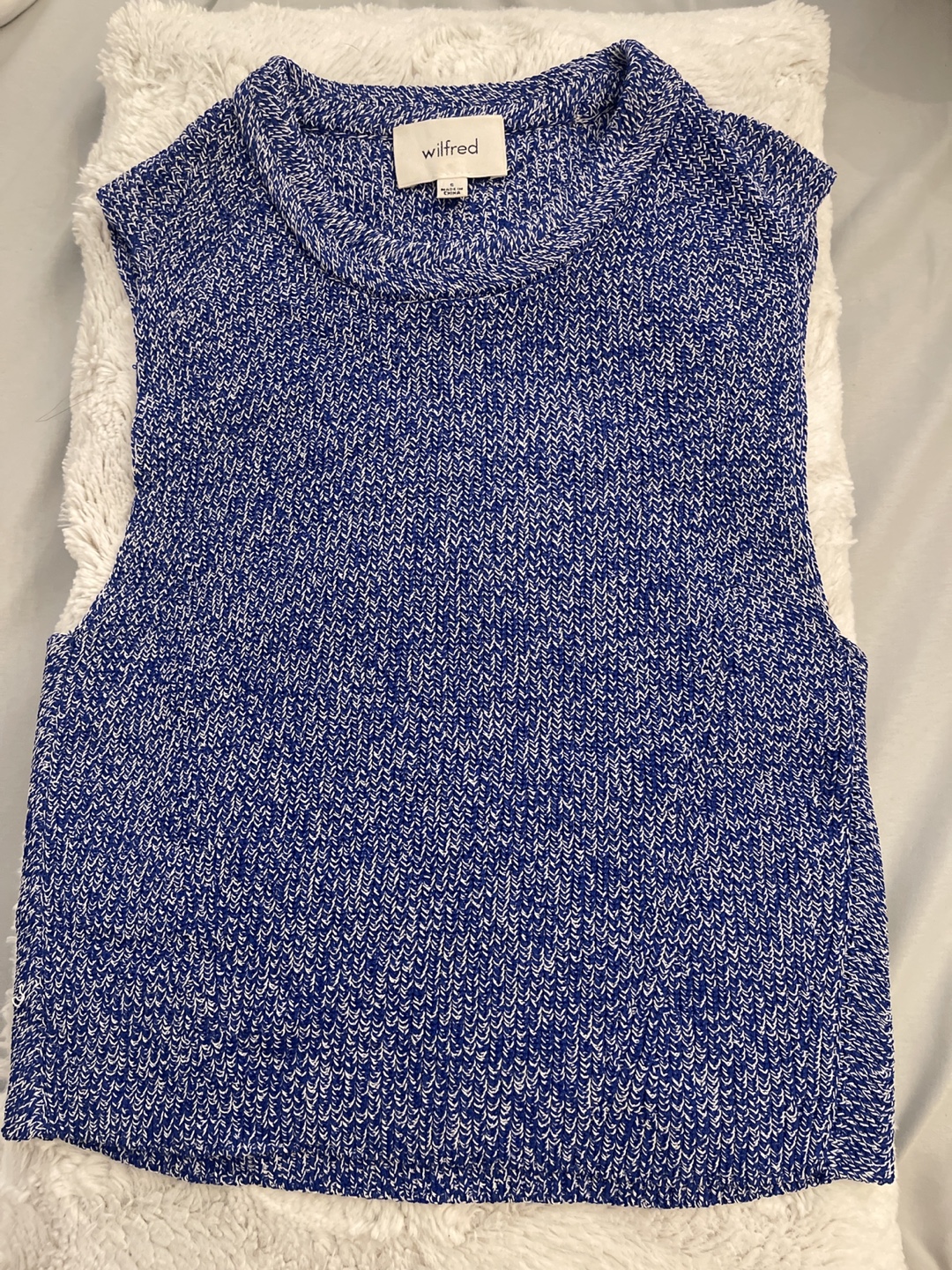 Wilfred Blue Knit Sleeveless Top - Size S