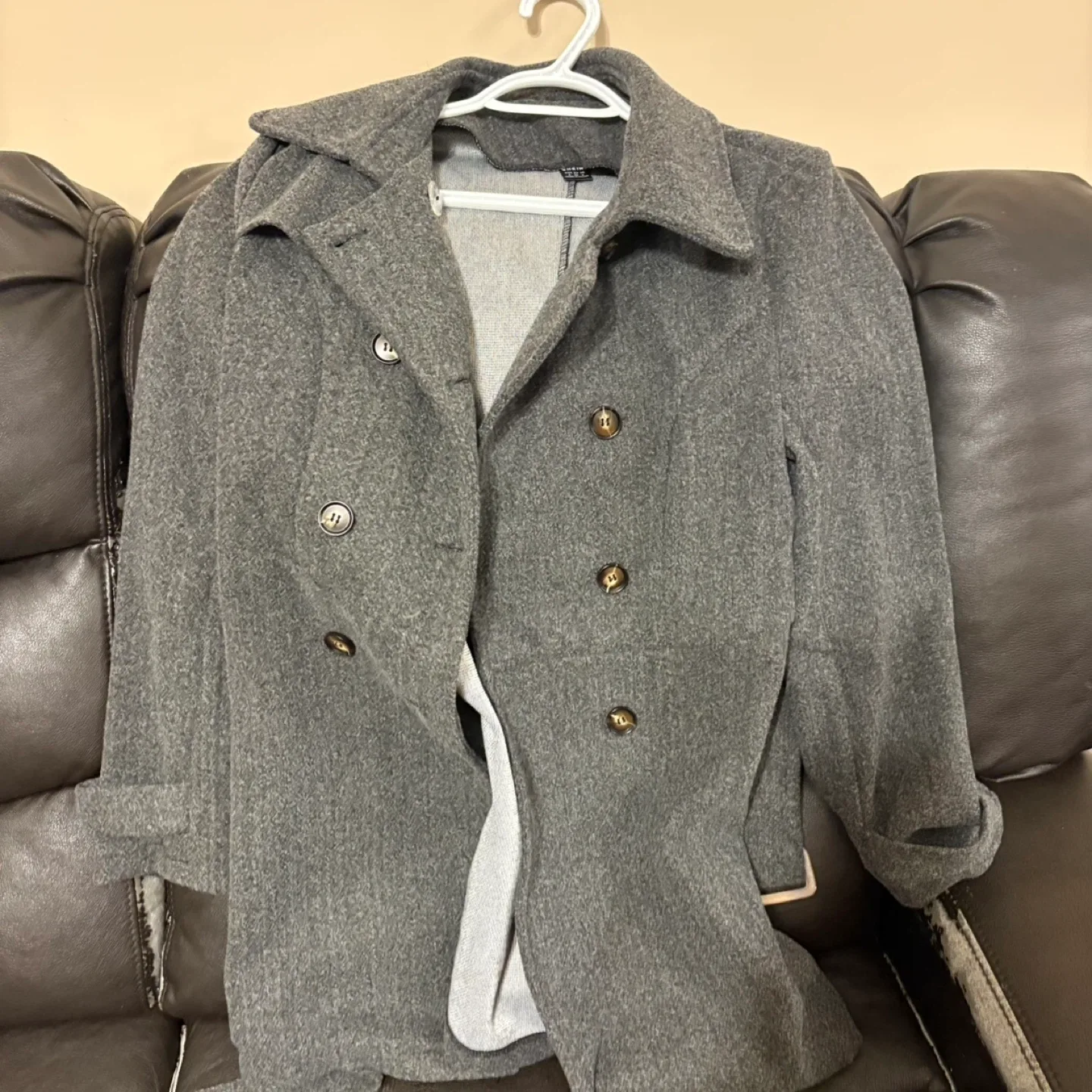 Grey Belted Trench Coat image indicator(2)