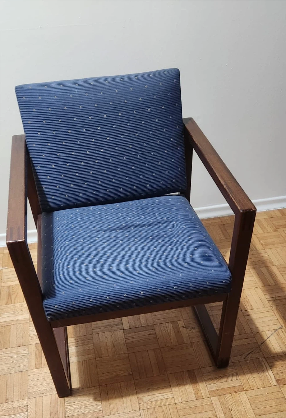 Pair of Blue Upholstered Arm Chairs - photo 2