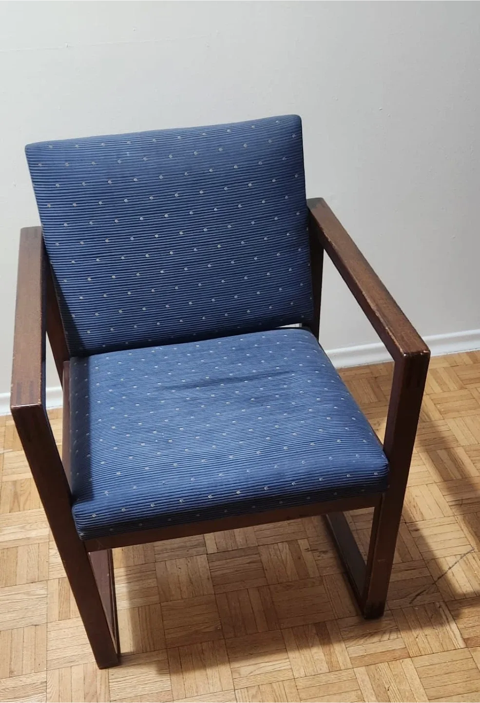 Pair of Blue Upholstered Arm Chairs image indicator(2)