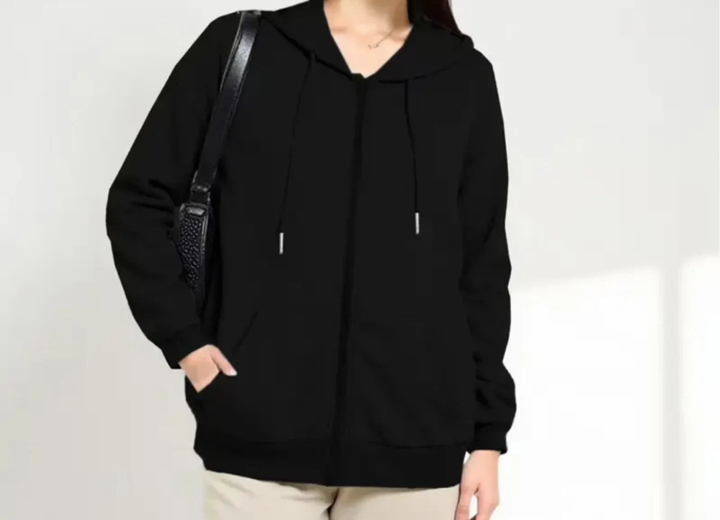 Black Zip-Up Hoodie image indicator(2)