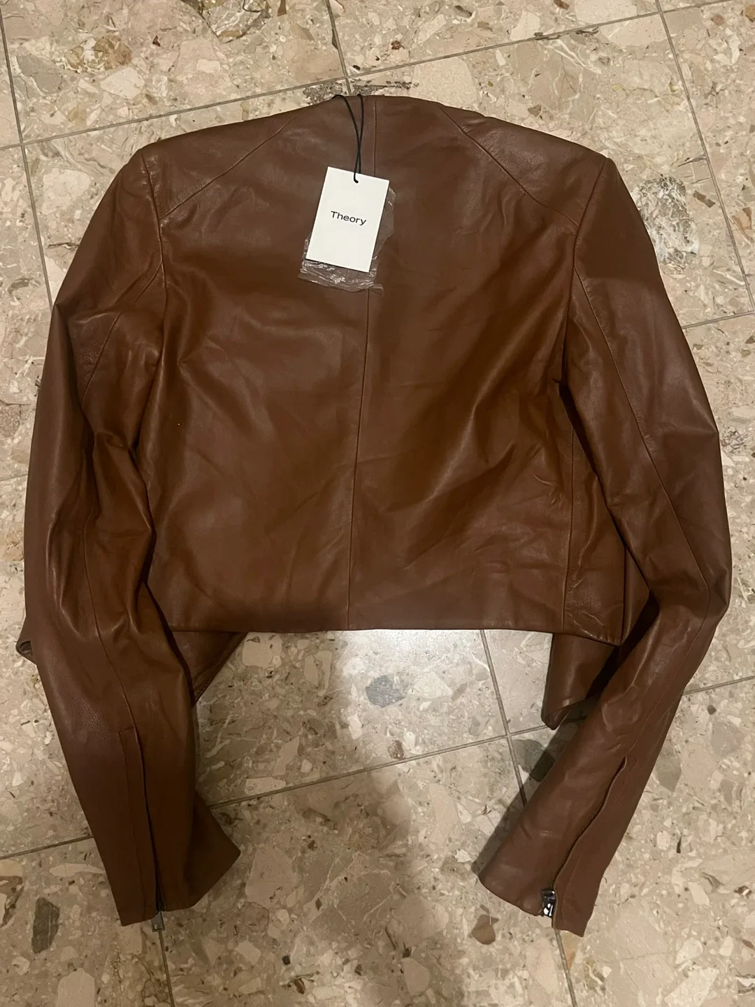 Theory Brown Leather Jacket image indicator(3)
