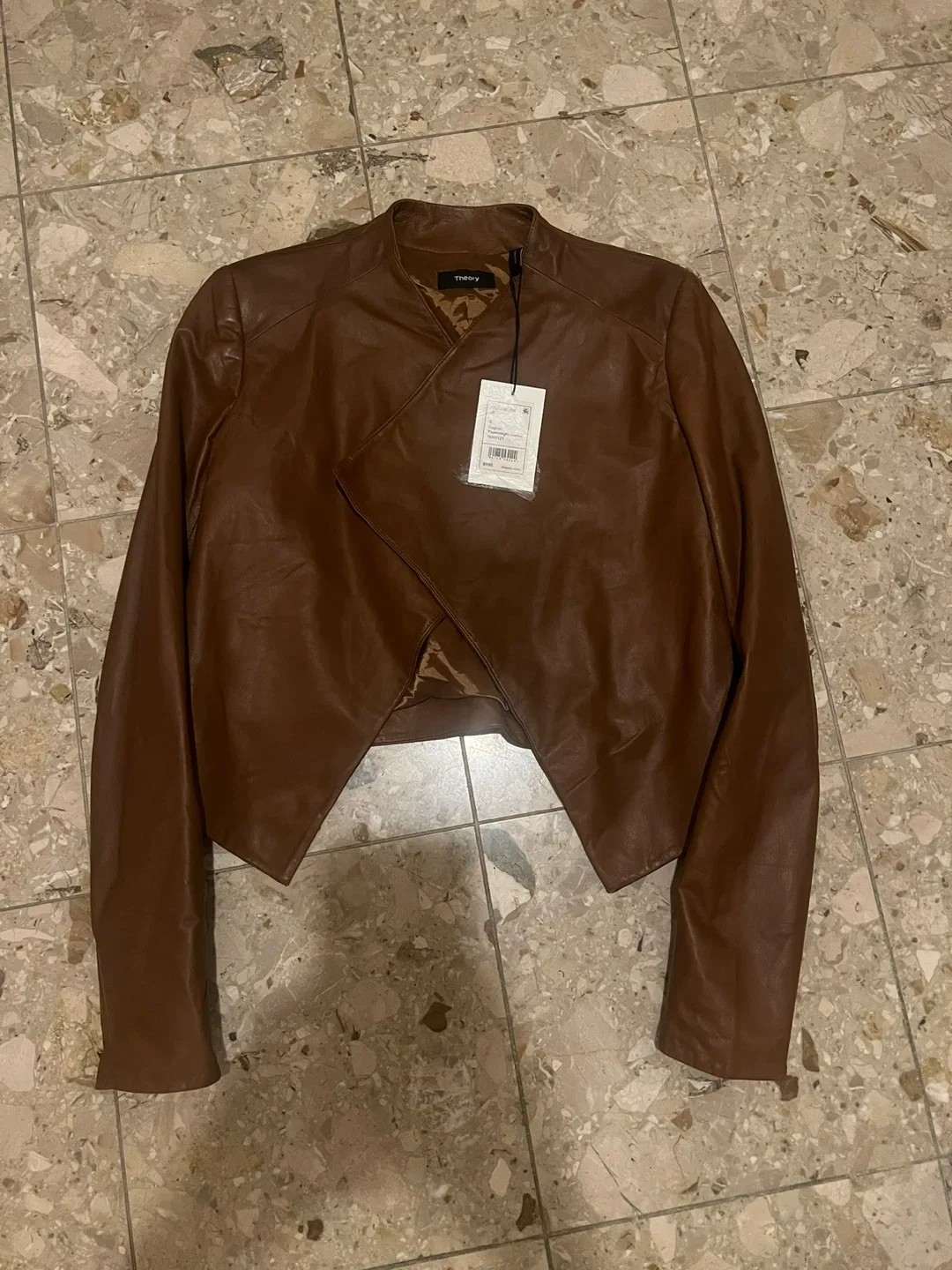 Theory Brown Leather Jacket image indicator(2)