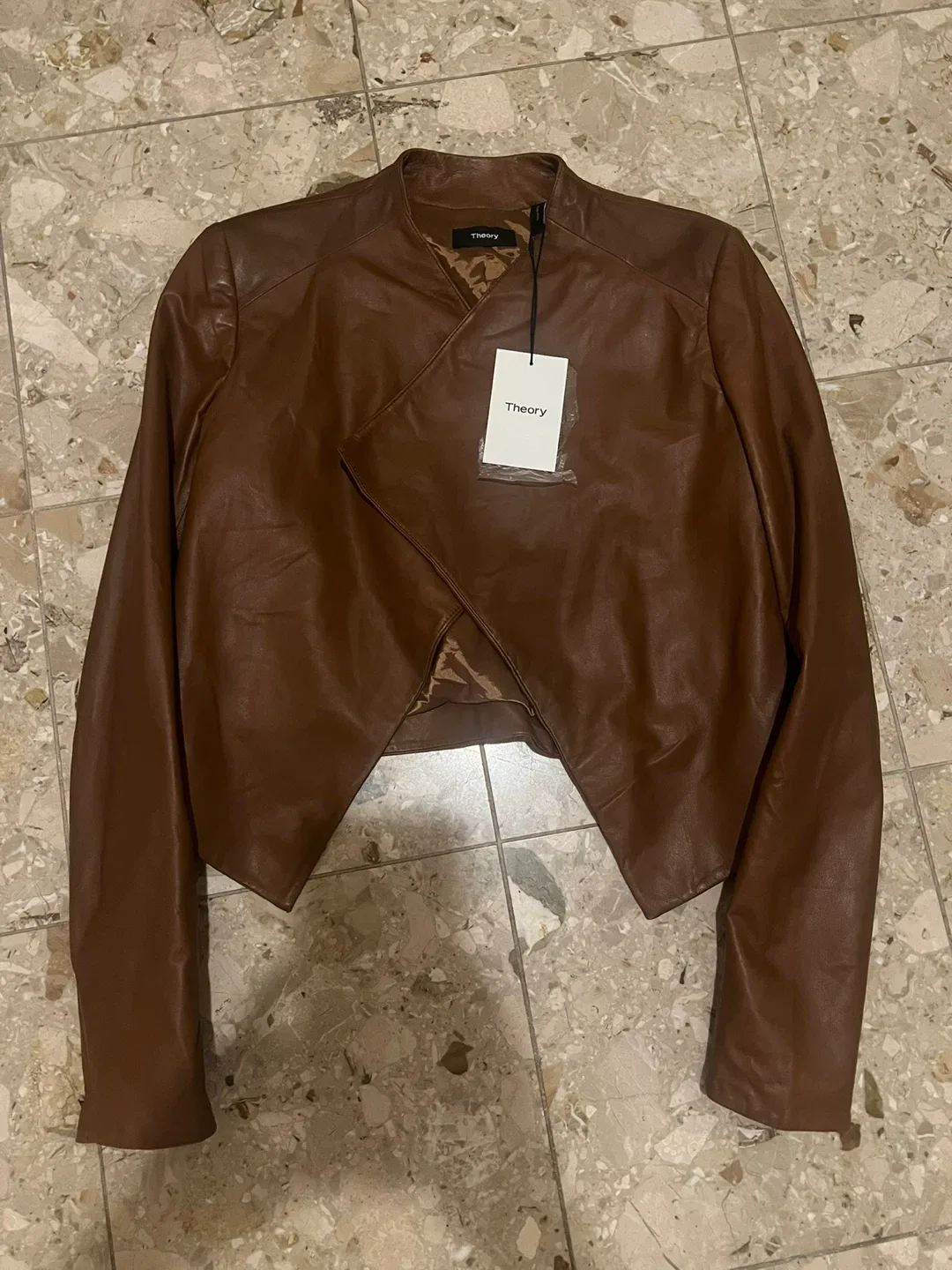 Theory Brown Leather Jacket thumbnail