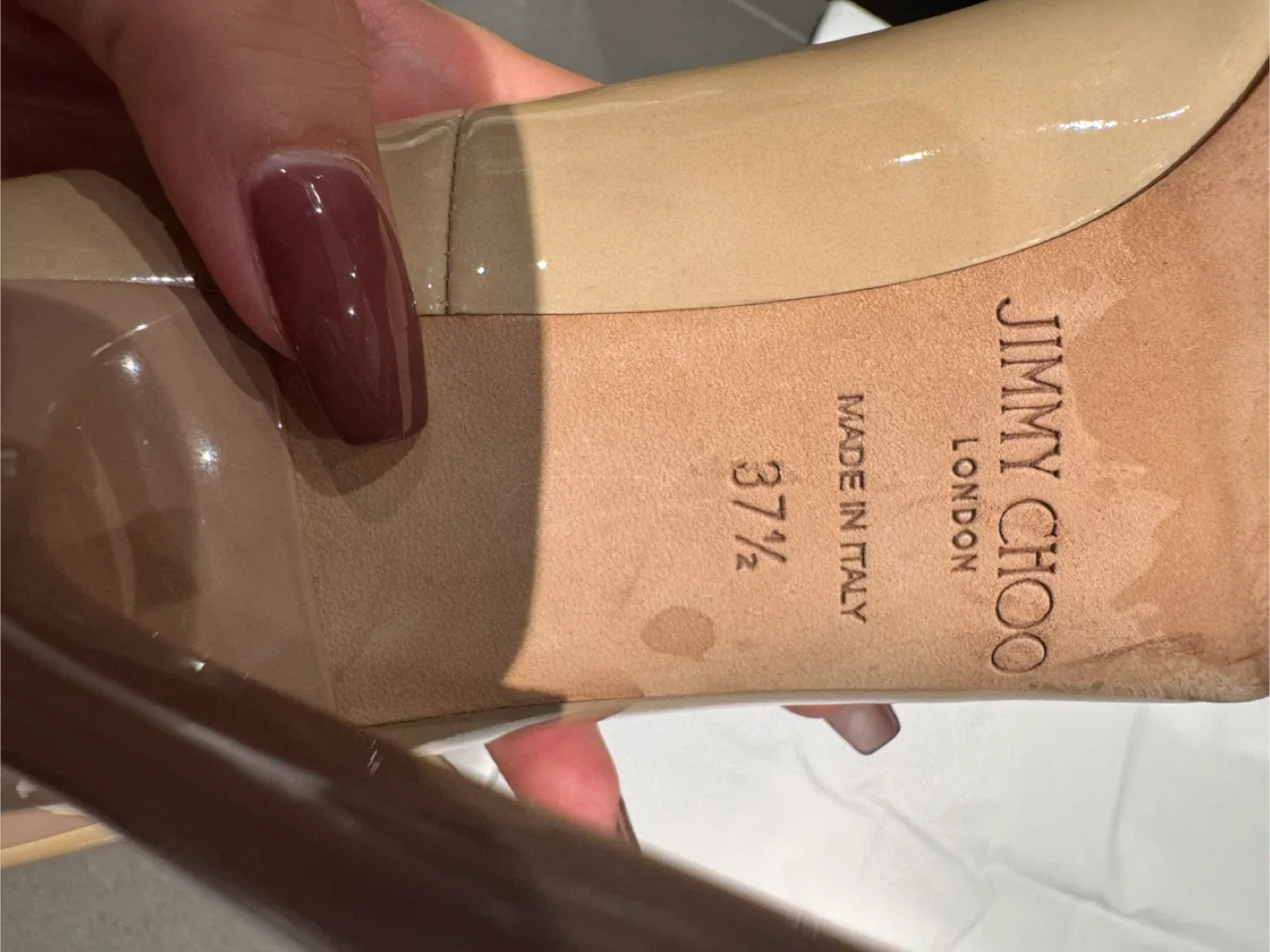 Jimmy Choo Beige Patent Leather Heels Size 37.5 image indicator(6)